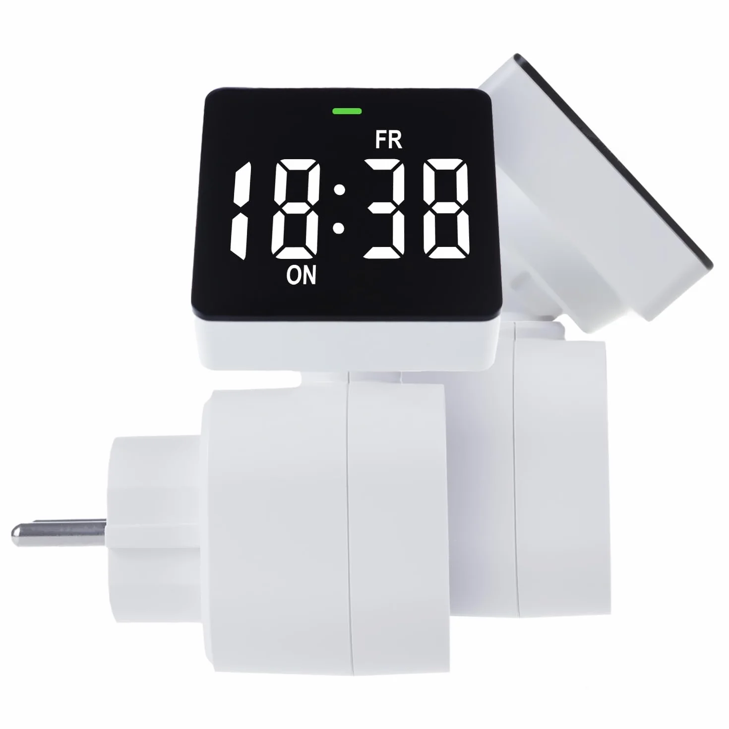 Green Blue Cyfrowy programator czasowy gniazdko z 8 indywidualnie ustawianymi programami | maks. obciążenie 16 A/3680 W | wyświetlacz LCD, klasa ochrony IP20 do użytku w pomieszczeniach