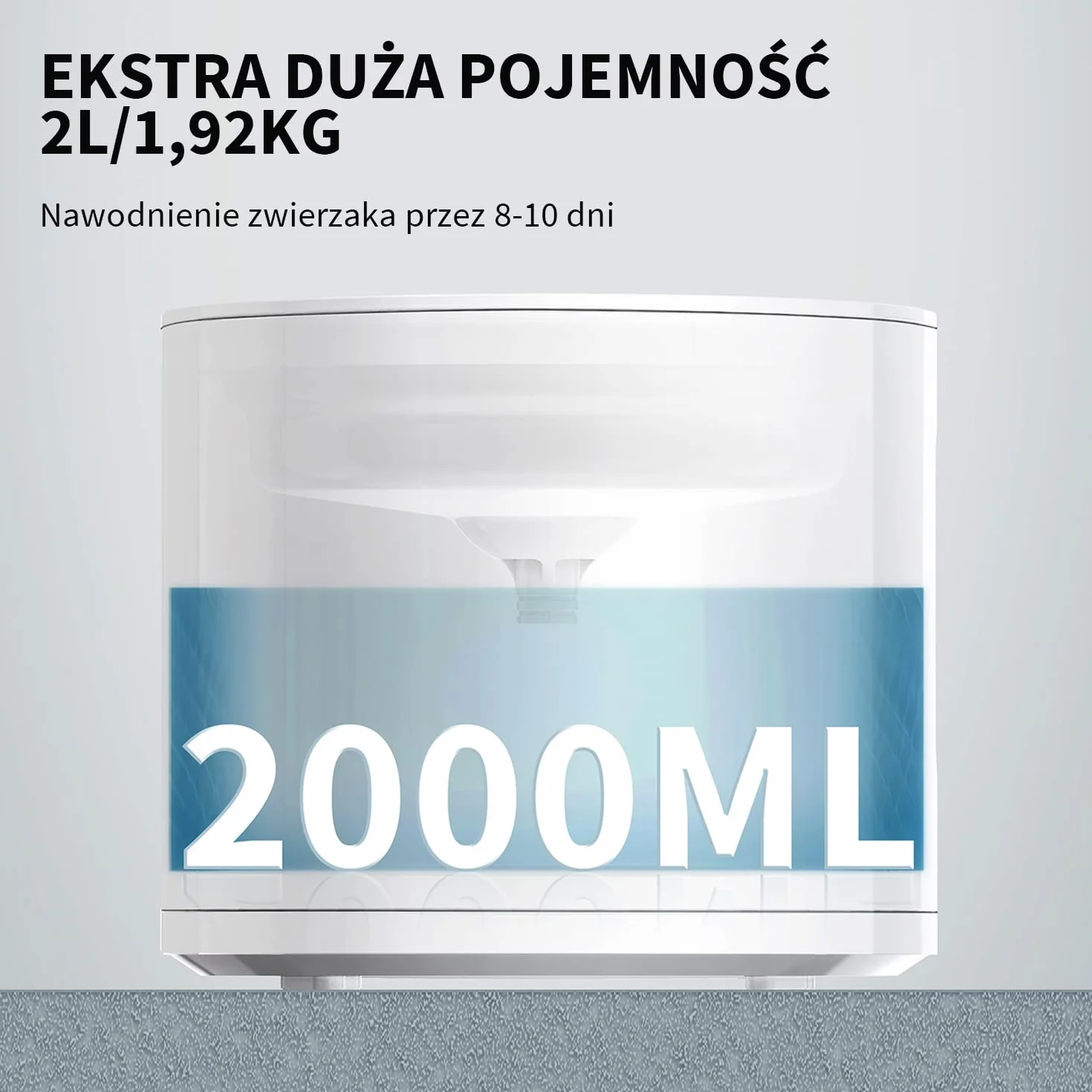 PETKIT EVERSWEET Fontanna dla Kota 2L, Bezprzewodowa Pompa, Kontrola Aplikacji, Automatyczna Fontanna dla Kota i Psa, 25 dB Ciszy, 3 Tryby, Wiele Filtrów, Okno Poziomu Wody, Wskaźnik LED
