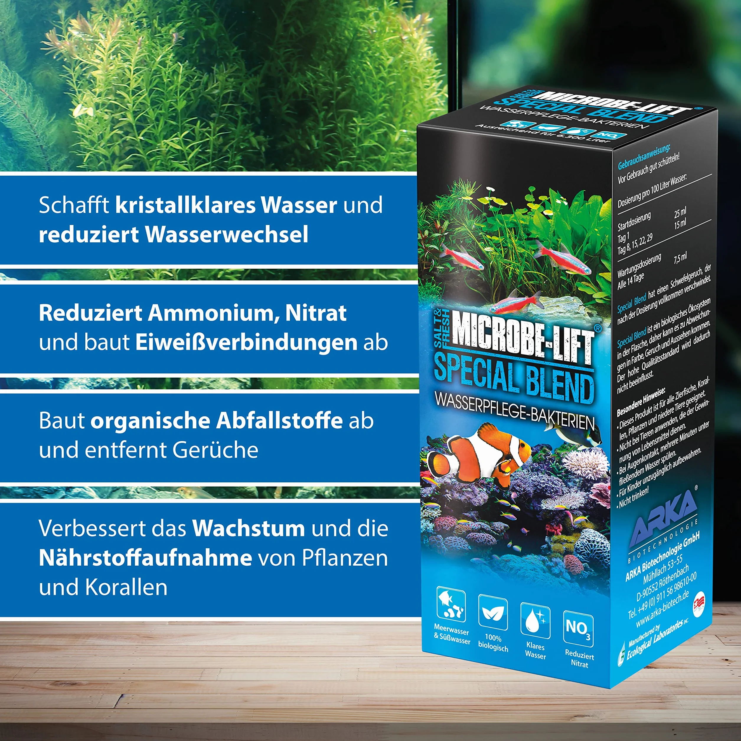 MICROBE-LIFT Special Blend – wysoce aktywne bakterie do akwarium słodkiej i morskiej, 251 ml