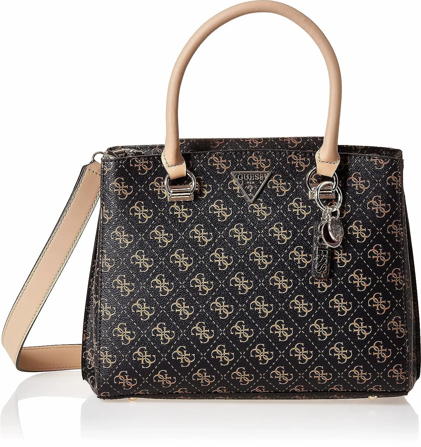 GUESS Damska torebka Noelle Luxury Satchel (1 szt.), Brązowy, One Size, Współczesny