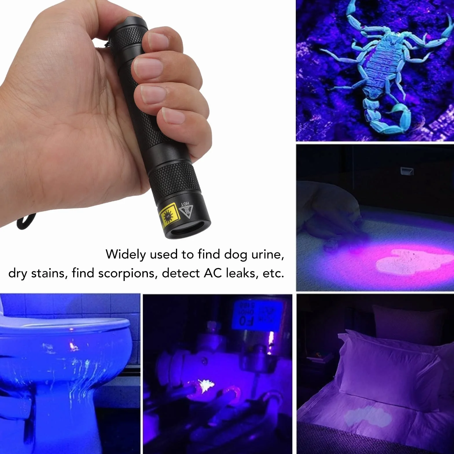 Latarka LED 365nm Żywica utwardzająca Światło Blacklight Latarka Stop aluminium dla skorpionów Żywica moczowa dla zwierząt domowych