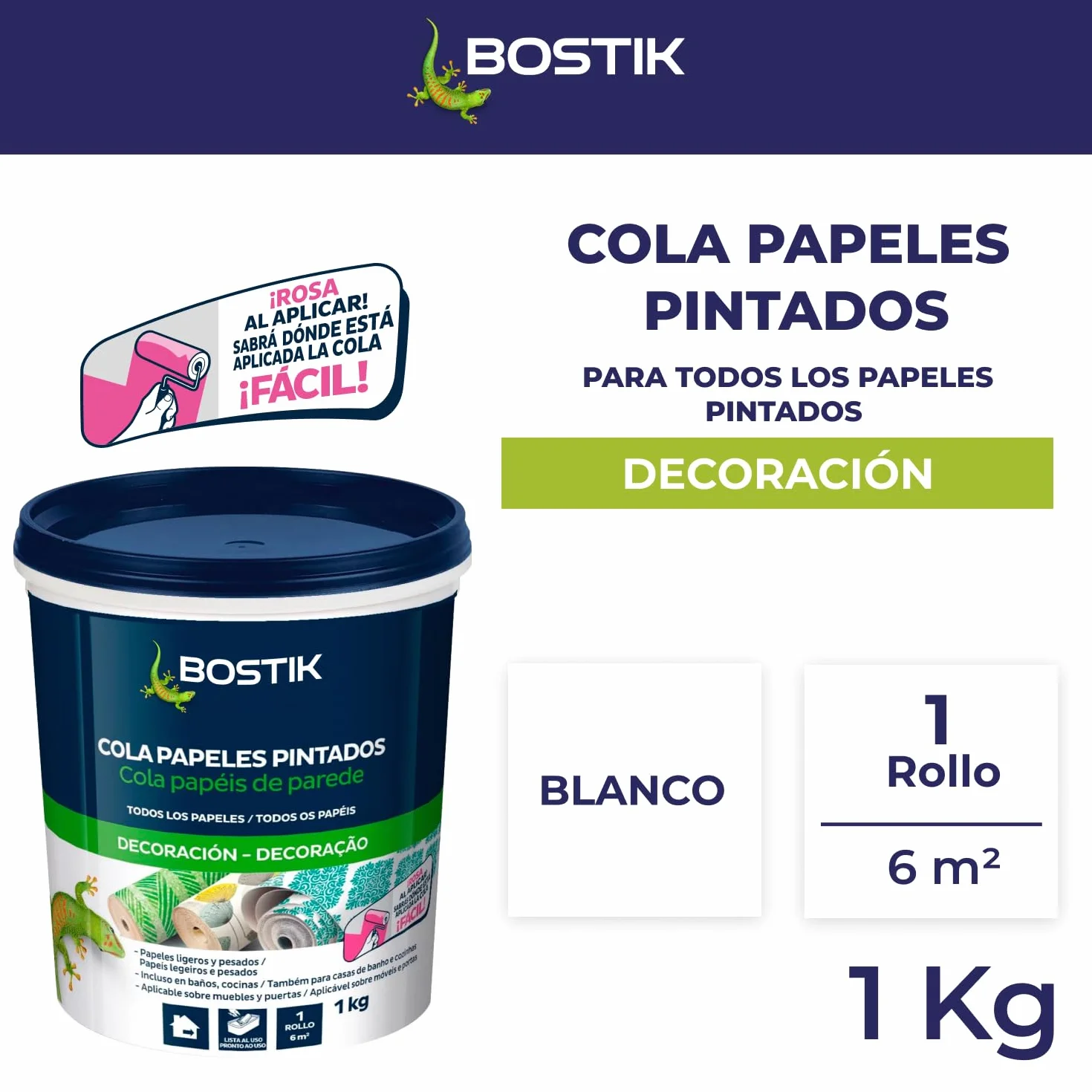 Bostik Klej do tapet Odporny na wilgoć Gotowy do użycia 1 kg