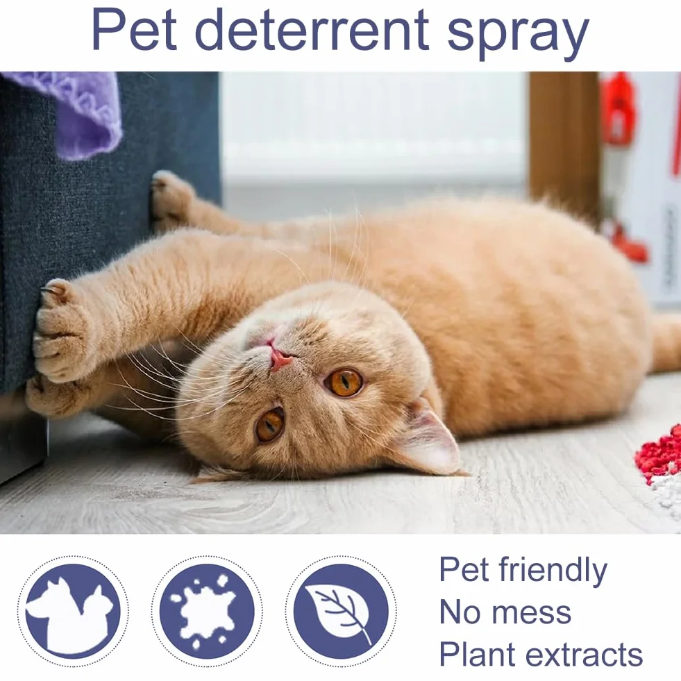 Spray do odstraszania kotów, do mebli, podłóg, odporny na zarysowania, odporny na zarysowania, spray do mebli, 50 ml