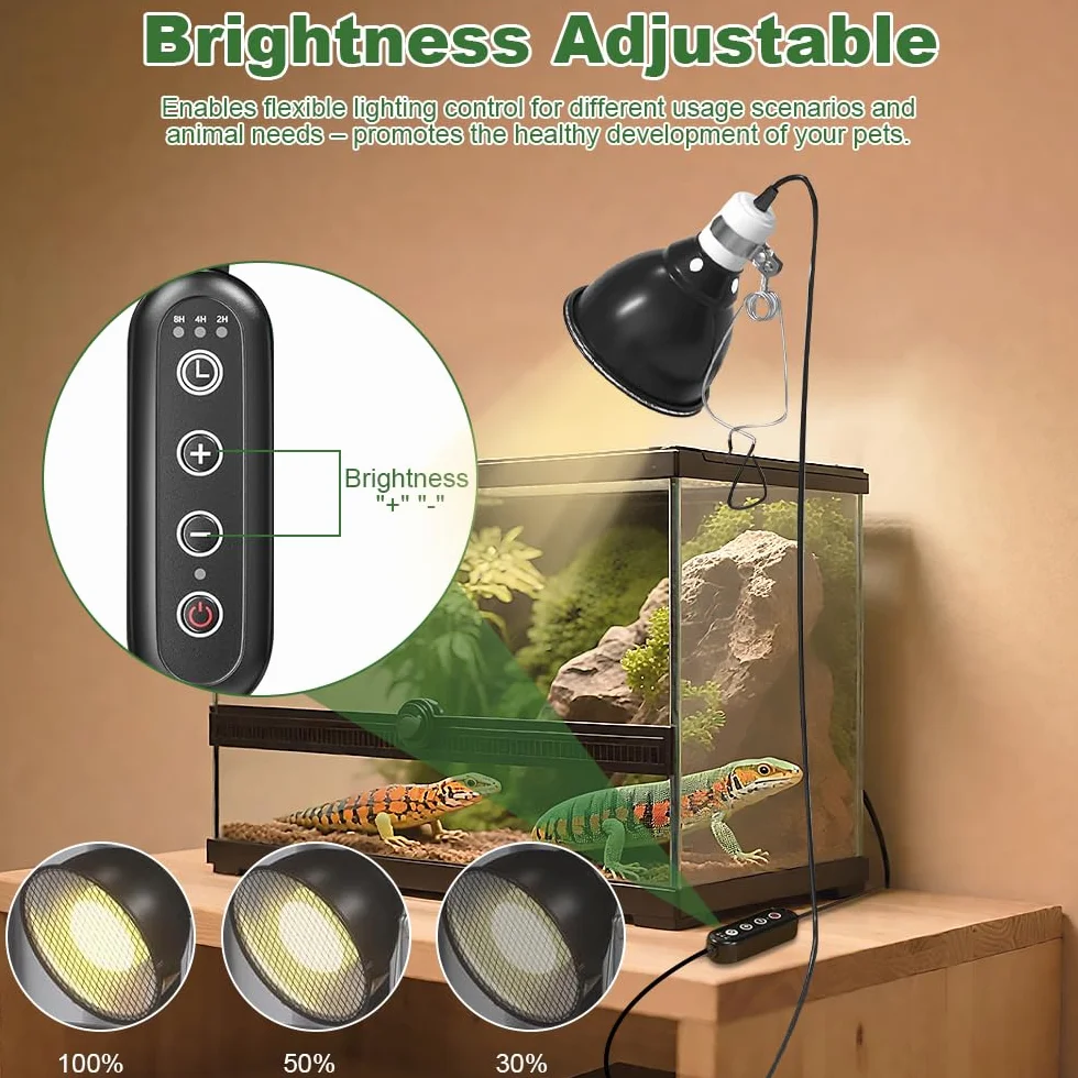 Lampa grzewcza żółw, E27 lampa z gadami, terrarium żółw ziemny, lampa halogenowa do lamp UVA/UVB, dla żółwi, jaszczurek, węży i żab (żarówka nie jest dołączona)