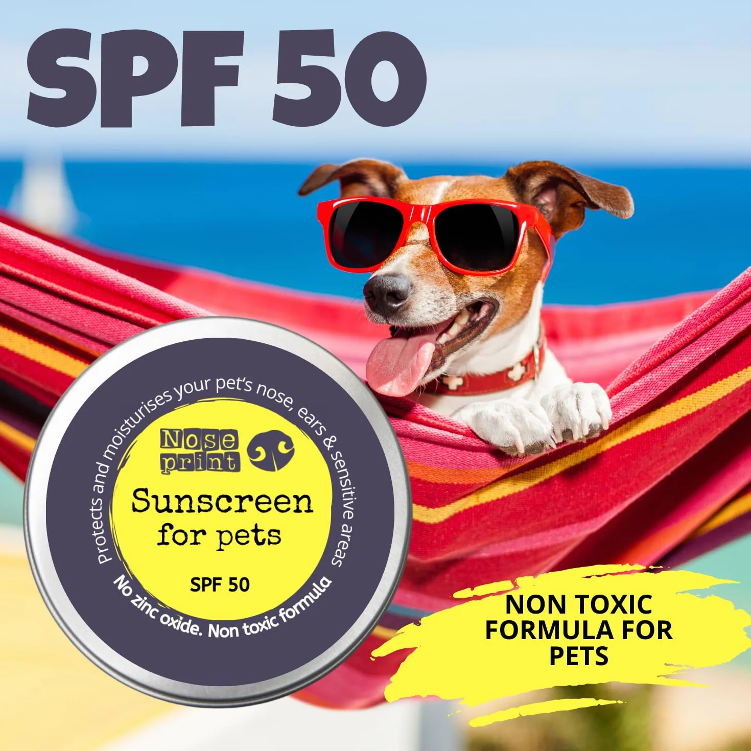 LSF 50 balsam przeciwsłoneczny dla zwierząt domowych, 30 ml w puszce, nawilżający krem przeciwsłoneczny dla psów i kotów, nietoksyczna formuła, balsam do łap psów i łap, krem