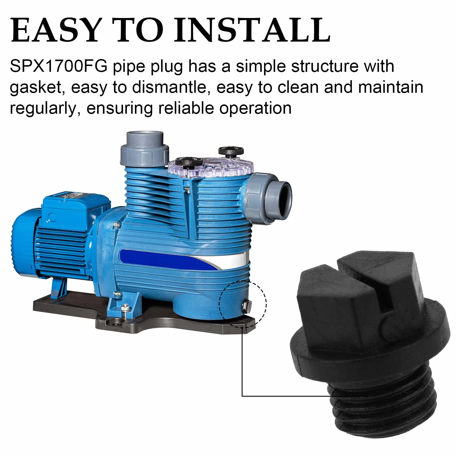6szt SPX1700FG Korek Spustowy Basenu, Zastępczy Korek Pompy Basenowej Uszczelkami Kompatybilny z Hayward Super Pump/Power-Flo LX/Power Flo II/Max Flo