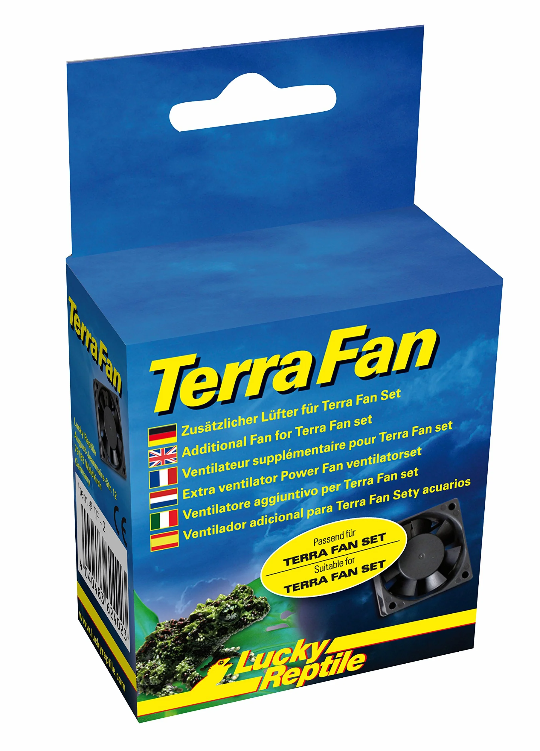 Lucky Reptile Terra Fan - Dodatkowy wentylator do zestawu Terra Fan Set - Niskonapięciowy wentylator dla dobrego wietrzenia terrarium i akwarium - Zapobiega zastojowi wilgoci i duszności