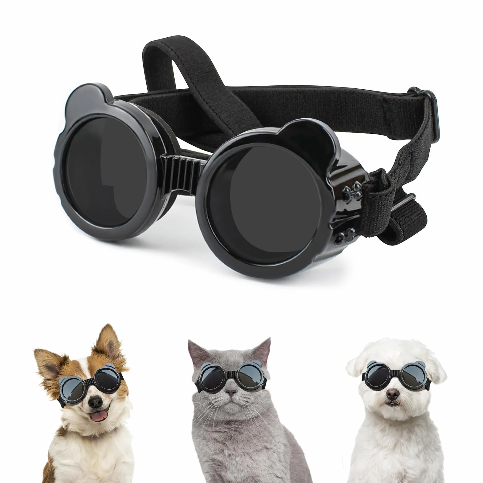 Panda Form Haustier Okulary Przeciwsłoneczne Okulary Przeciwsłoneczne UV-Schutz Wiatroszczelna Staubdicht dla małych czarnych