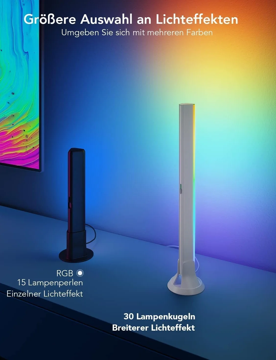 Govee Oświetlenie LED RGBIC, podświetlenie telewizora WiFi dla 45-70 cali z podwójnymi koralikami świetlnymi, 3 opcje rozmieszczenia, współpracuje z Alexa i Google Assistant, ściemnianie białe, do