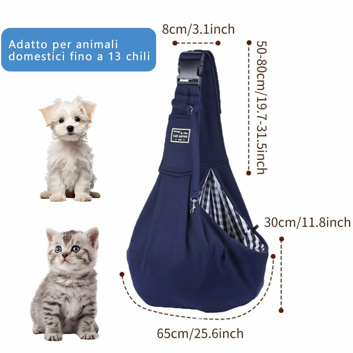 Torba podróżna dla psa, torba podróżna, na spacer i na świeżym powietrzu, dla psa/kota do 7,5 kg, czarna