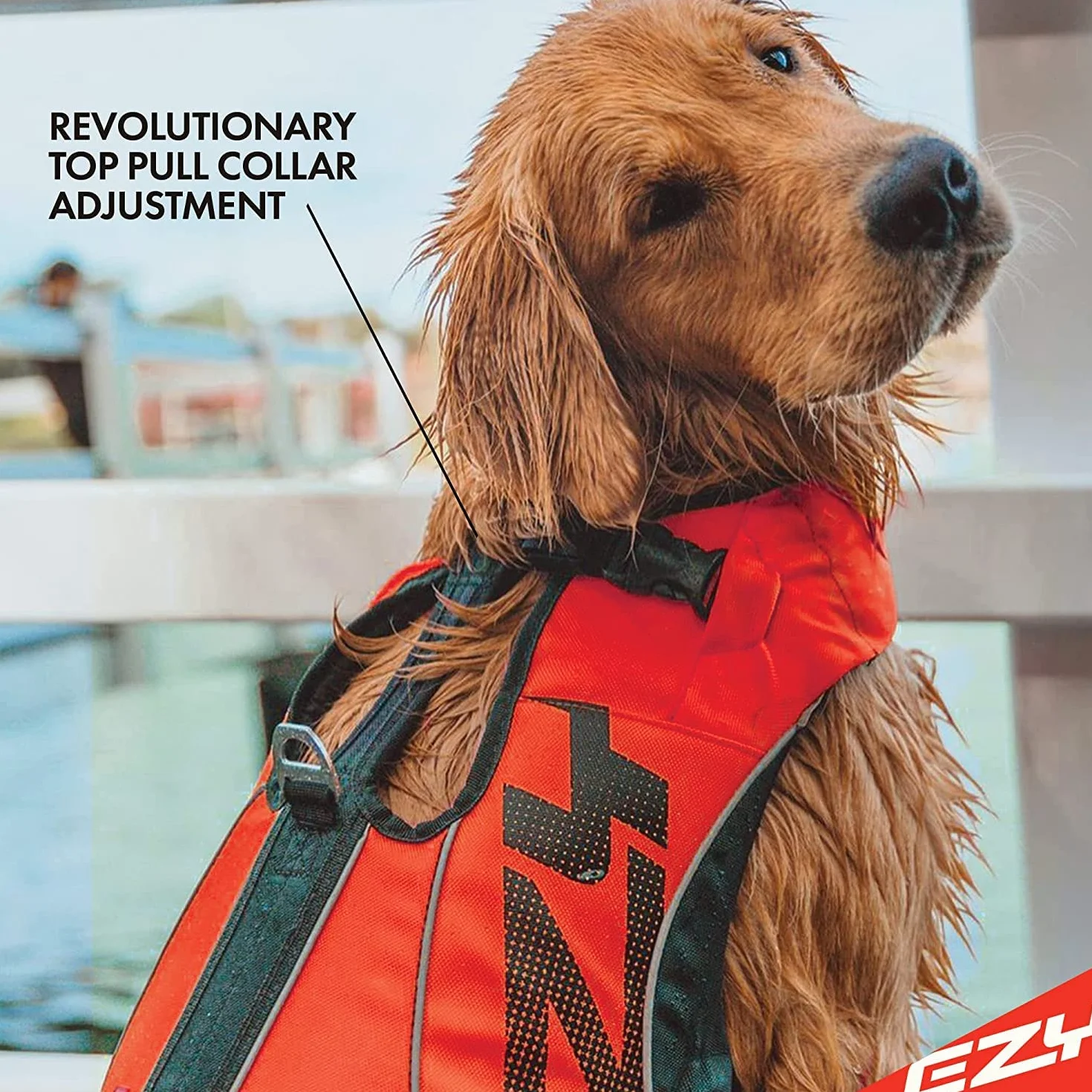 EzyDog DFD X2 Kamizelka ratunkowa dla psa, regulowana kamizelka ratunkowa do pływania, z ciągłym podnoszeniem szyi, odblaskowe wykończenie i uchwyt (rozmiar 2XS, żółta)