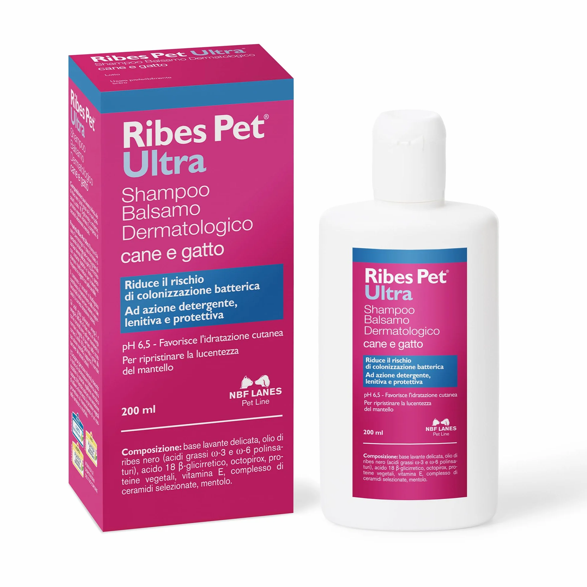 NBF Lanes Szampon Balsam Dermatologiczny dla Psów i Kotów 200 ml pH 6,5