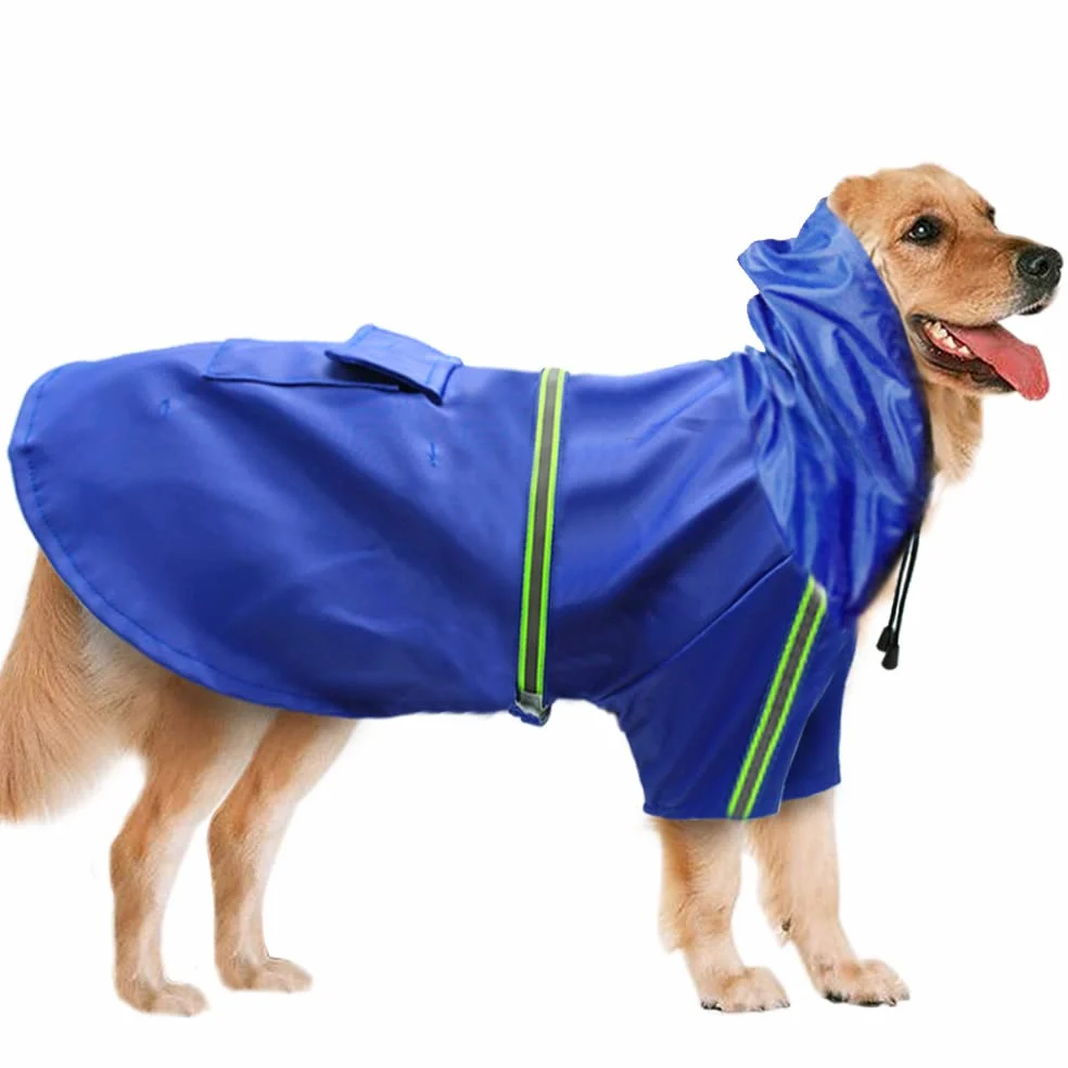 płaszcz przeciwdeszczowy dla psa, Płaszcz przeciwdeszczowy dla zwierząt Ubrania psów Wodoodporny kostium dużego psa Golden Outdoor Pet Supplies(Yellow,XXL)