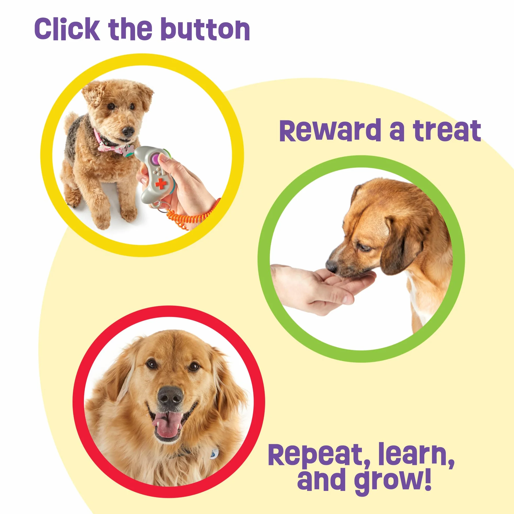 Brightkins Smarty Pooch Training Clicker Gamepad, Clicker do treningu psów z elastycznym paskiem na nadgarstek, rozwiązania do treningu i zachowania psów, 1 sztuka