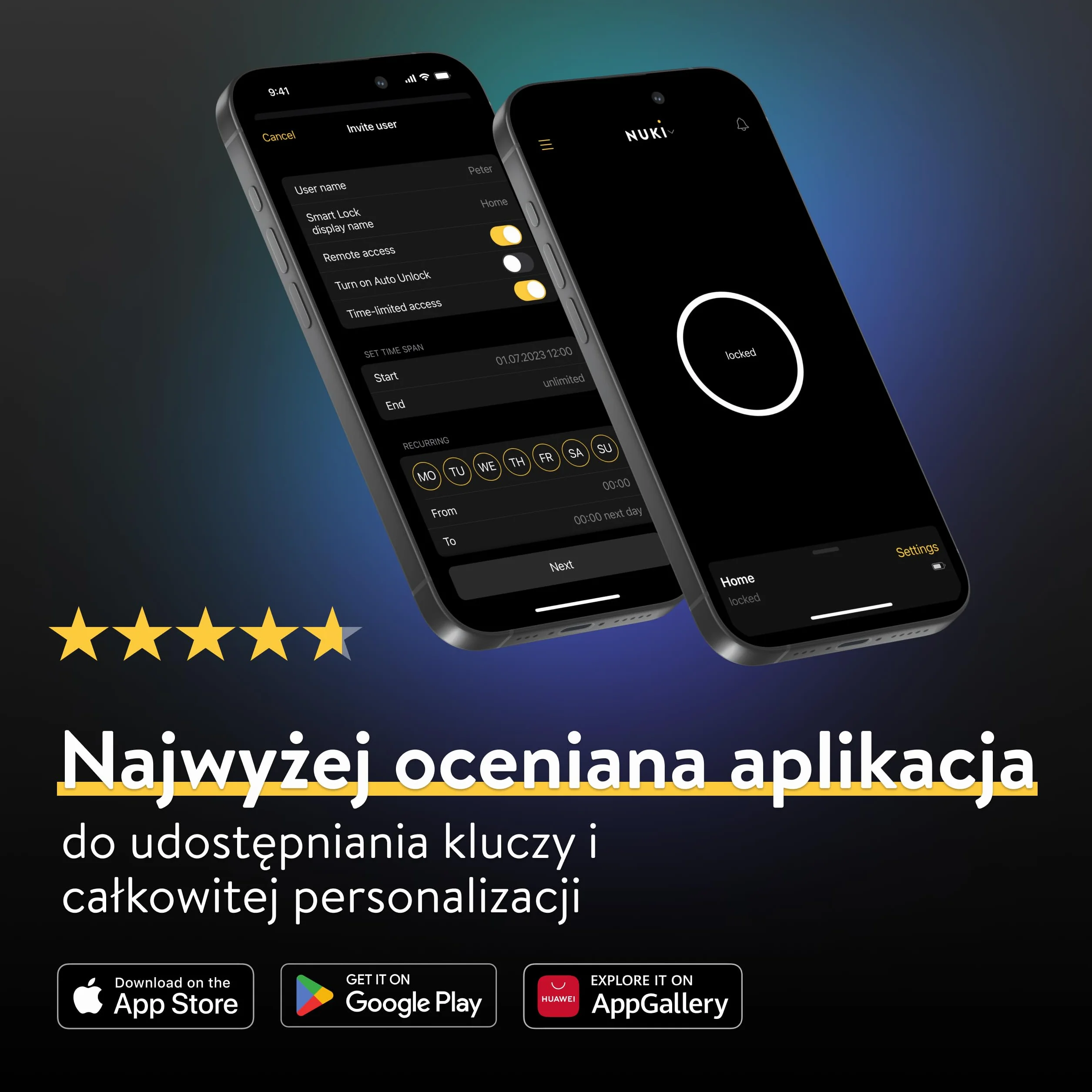 Nuki Smart Lock Go (2025) z Bluetooth, Wi-Fi & Matter, Elektroniczny zamek: smartfon jako klucz, bezkluczykowy dostęp, Inteligentny zamek, łatwy montaż bez wymiany wkładki
