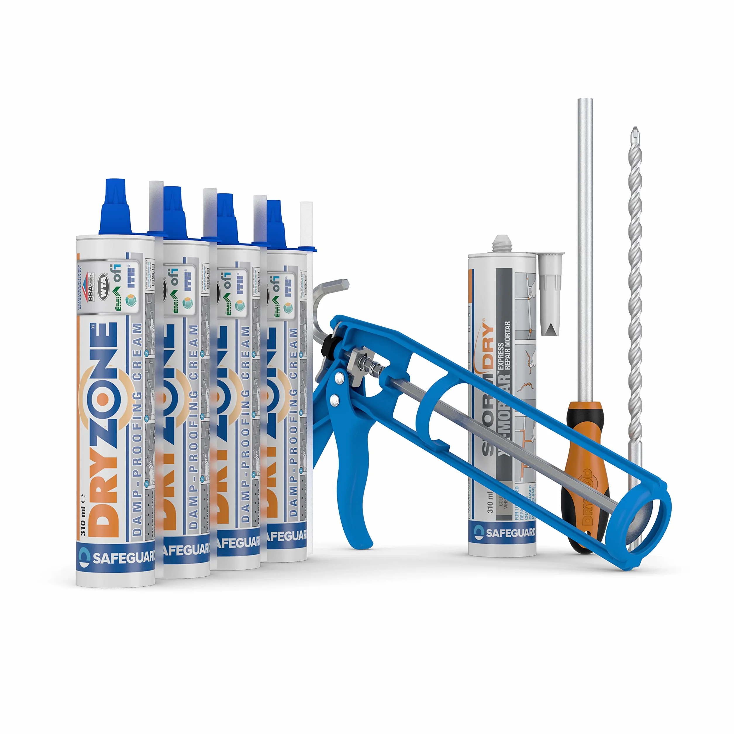 Dryzone Przeciwwilgociowy krem iniekcyjny Zestaw 6m 4x310ml