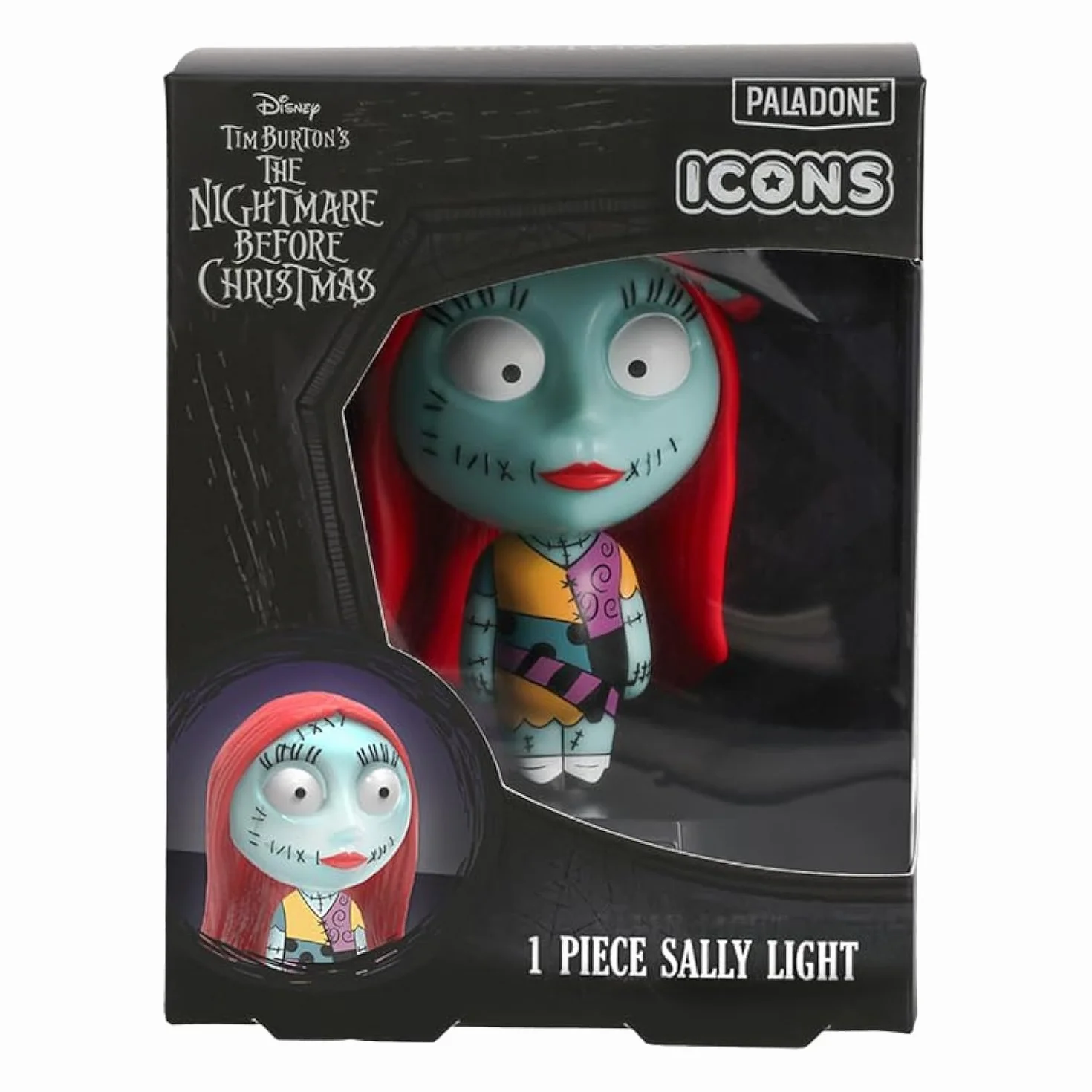 Paladone Sally Icon Light - oficjalnie licencjonowany produkt Nightmare Before Christmas, kolekcjonerski prezent dla fanów filmu, upiorna dekoracja na Halloween, zasilanie bateryjne, 10 cm