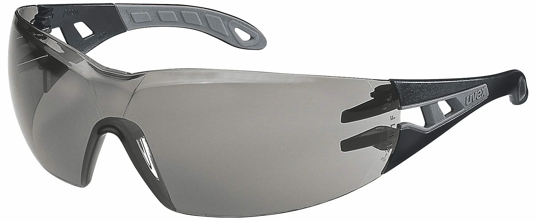 uvex pheos s okulary ochronne Supravision Extreme nie zawierają metali zaparowywane odporne na zarysowania przyciemniane czarno-szare