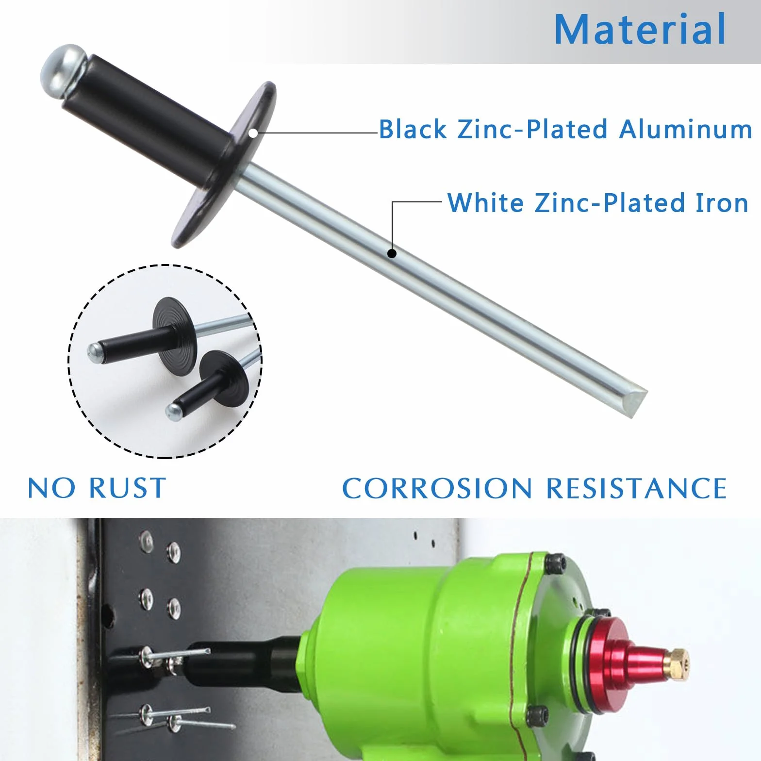 Zestaw 200 nitów zrywalnych, 8 rozmiarów aluminiowych nitów Pop M3.2 M4 M4.8 (M3.2/M4/M4.8)