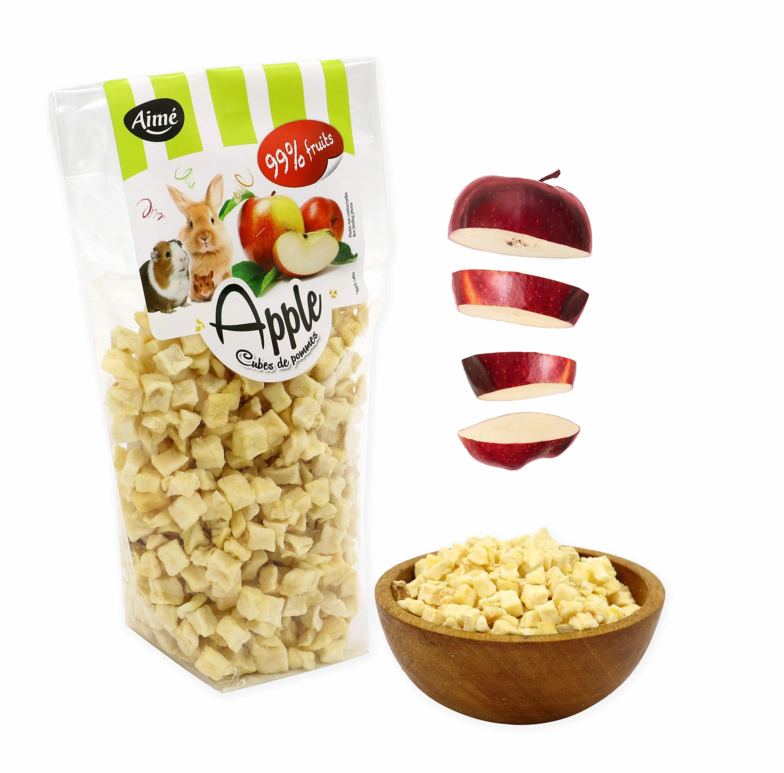 Aimé Chipsy jabłkowe Przysmaki dla królików/gryzoni 60 g