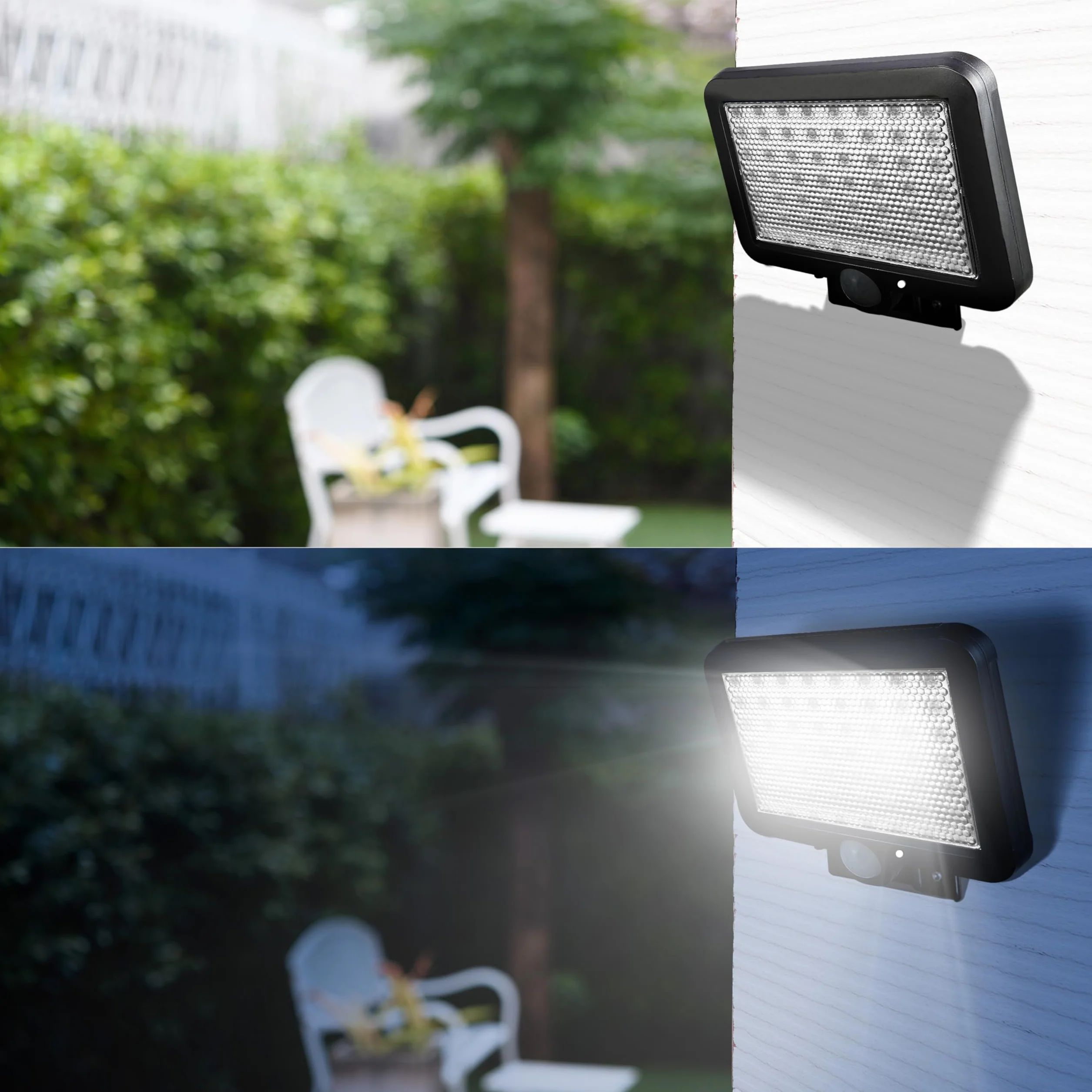 Retoo Lampa solarna do użytku na zewnątrz z czujnikiem ruchu 108 diod LED nowy model lampy do ogrodu lampa solarna do użytku na zewnątrz idealne na patio werandę garaż drzwi wejściowe