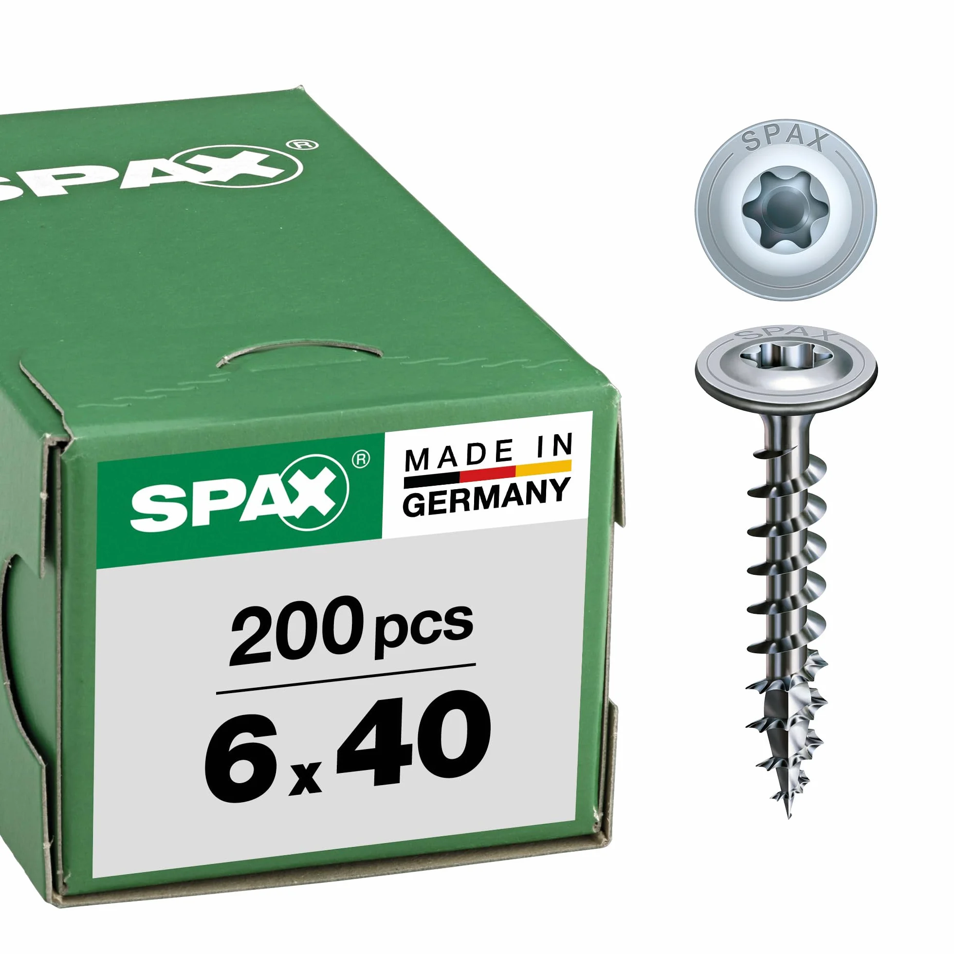 SPAX Wkręt do drewna HI.FORCE, Ø 6 mm, WIROX, łeb talerzowy, T-STAR plus, końcówka CUT 6 x 40 mm 200 sztuk