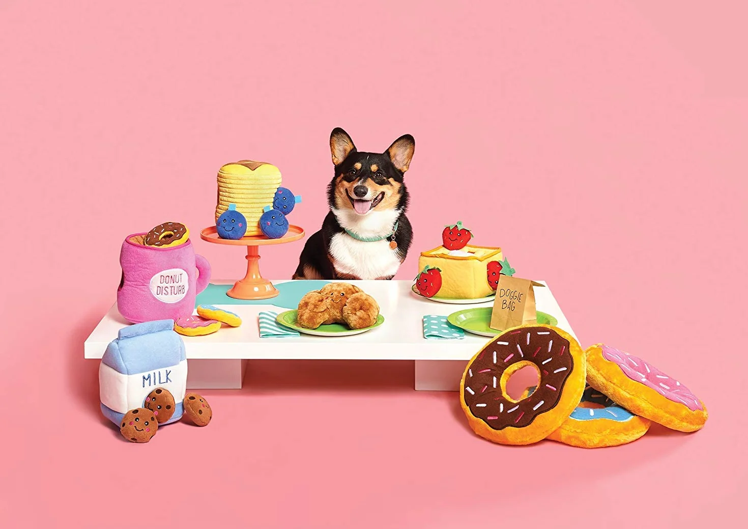 ZippyPaws - Food Buddies Burrow, interaktywna piszcząca pluszowa zabawka dla psa w chowanego - wiadro na popcorn