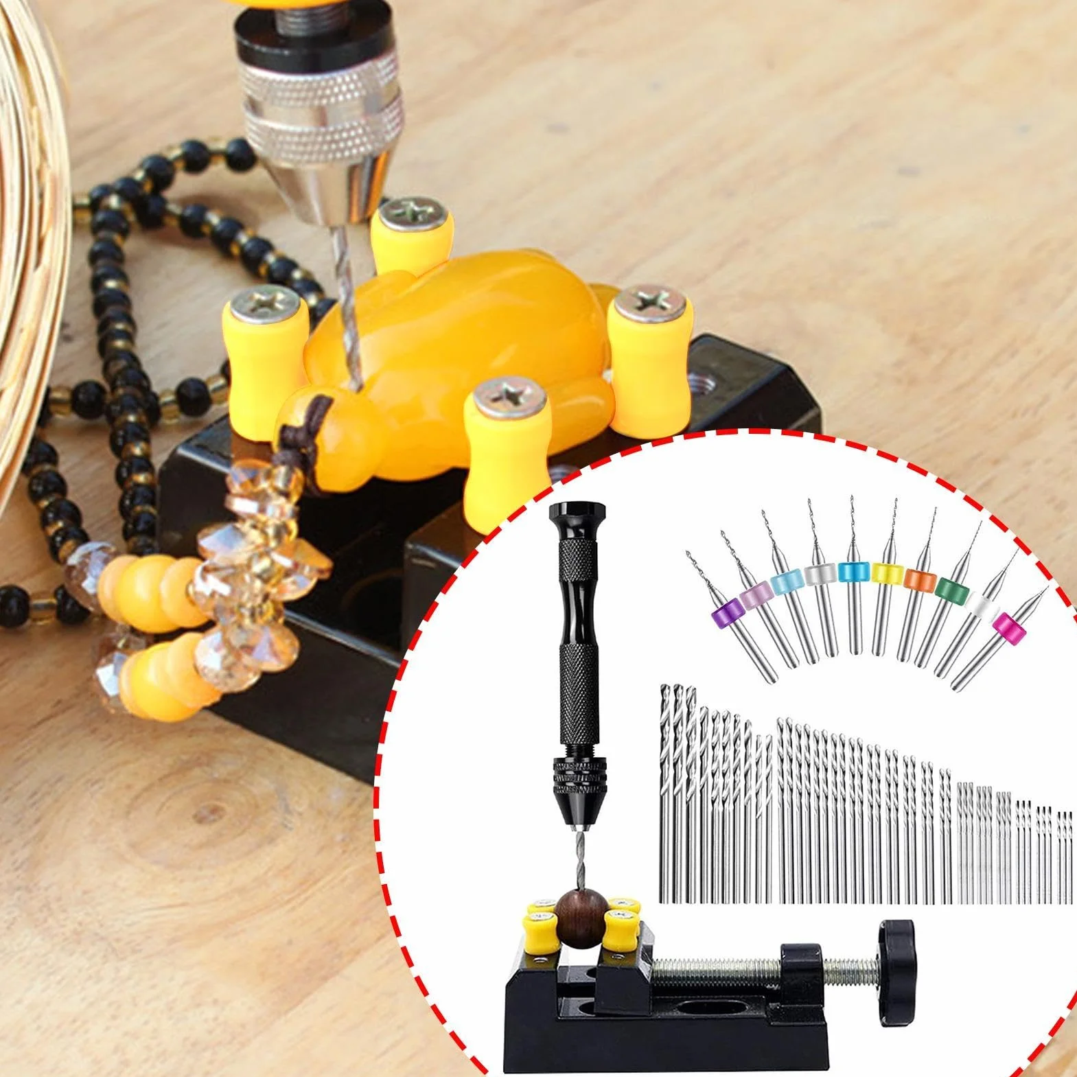 Wiertło ręczne imadło, małe wiertło spiralne z imadłem | miniaturowe wiertło hobbystyczne, wiertło jubilerskie, zestaw wierteł ręcznych, wiertarka ręczna do rzeźbienia rzemieślniczego