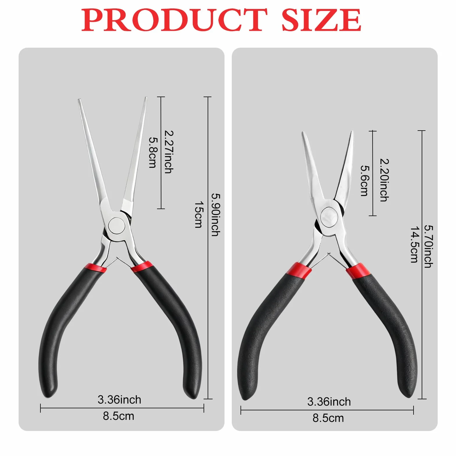 Ergonomiczne antypoślizgowe mini szczypce zestaw 2 sztuk do biżuterii elektroniki DIY