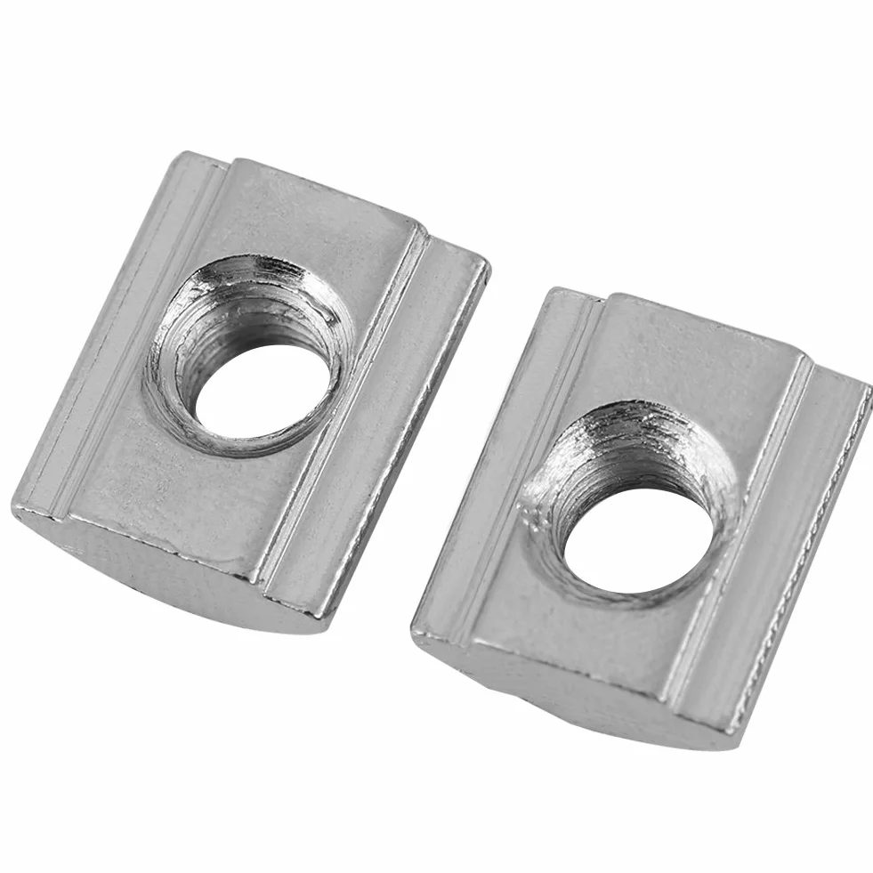 Akozon T-Slot 50szt Nakrętka przesuwna T-slot ze stali węglowej powlekanej niklem do profilu aluminiowego (EU 20-M5)
