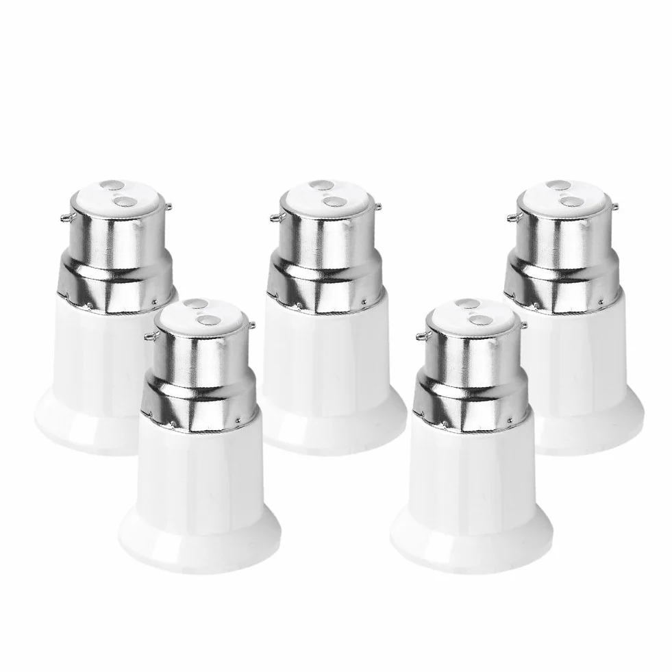 Gloglow 5 Sztuk B22 Do E27 Adapter Lampy Uchwyt Lampy Led Konwerter Adapter Gniazda Żarówki B22 Do E27 Śruba Podstawy Żarówka Uchwyt Lampy Uchwyt Konwertera Na Żarówkę Led