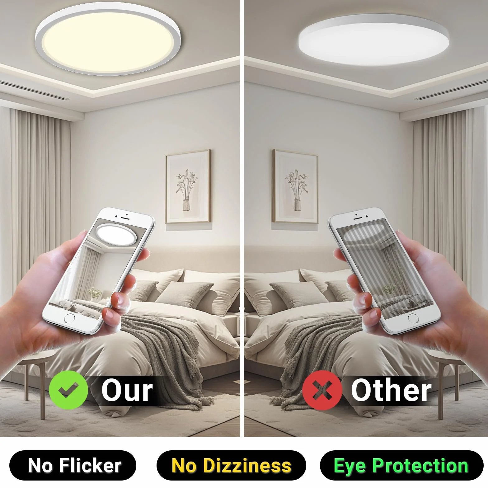 LQWELL® Lampa sufitowa LED, wodoodporna IP44, okrągła, płaska, 50W, 4000K, 5500LM, nowoczesna, prosta, cienka, do salonu, łazienki, sypialni, kuchni, balkonu, piwnicy, 600 * 25 mm