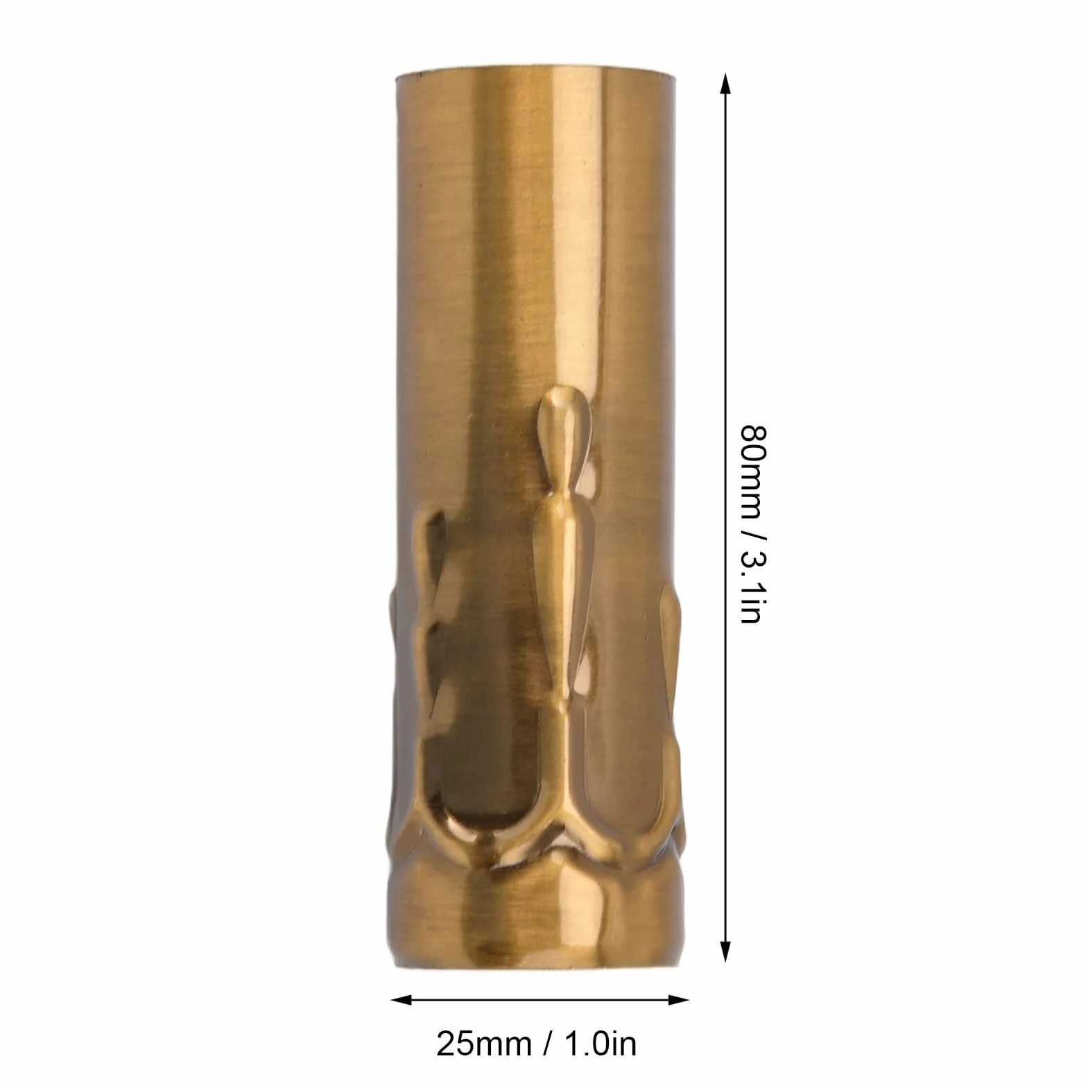 świecowa Rura, 10 Szt. E14 Metalowa Rurka Głowica Lampy Obudowa Żelazna do świecznika Oprawka świetlówka Podstawa Lampy 25x80mm Kryształowy żyrandol, Panele i Jednostki(Złoty brąz)