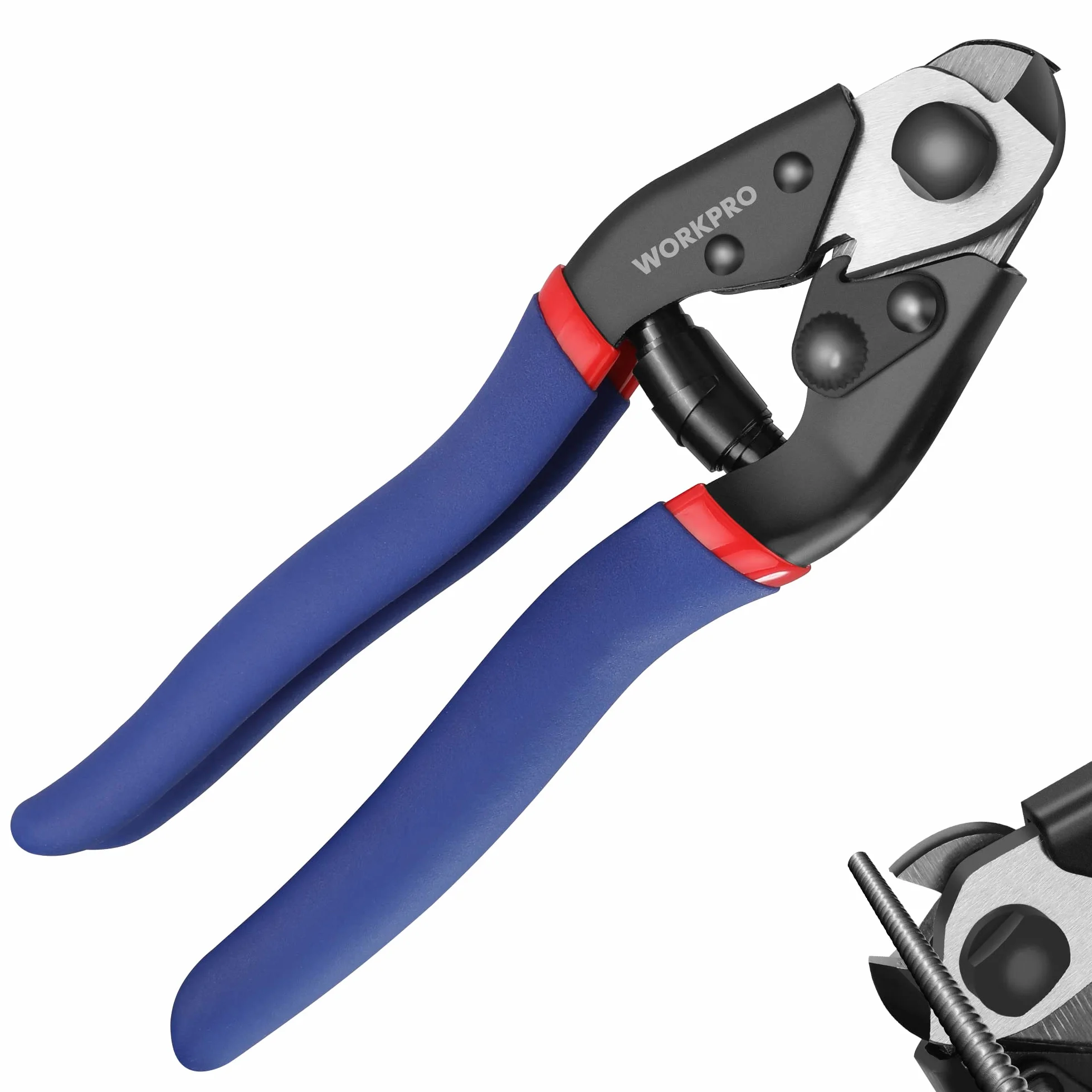WORKPRO Przecinak do linek drucianych 190 mm, stal chromowo-wanadowa, do cięcia linek stalowych