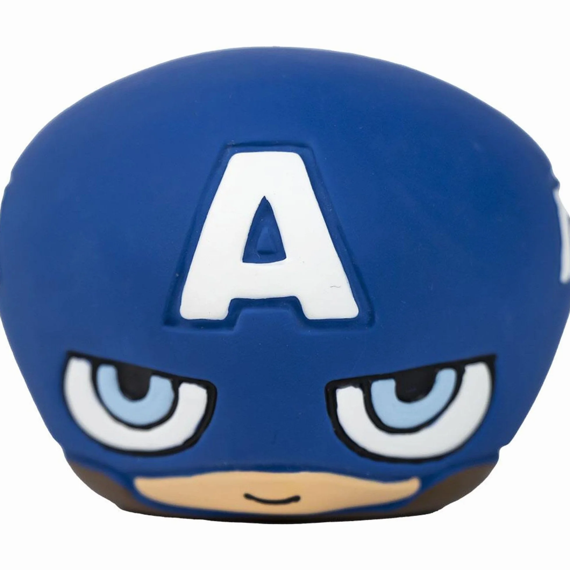 CERDÁ LIFE'S LITTLE MOMENTS Marvel Dog Toy - Kolor niebieski - Projekt twarzy Kapitana Ameryki - Rozmiar 8x7x8cm - Lateks zabawka dla psa - Oryginalny produkt zaprojektowany w Polsce