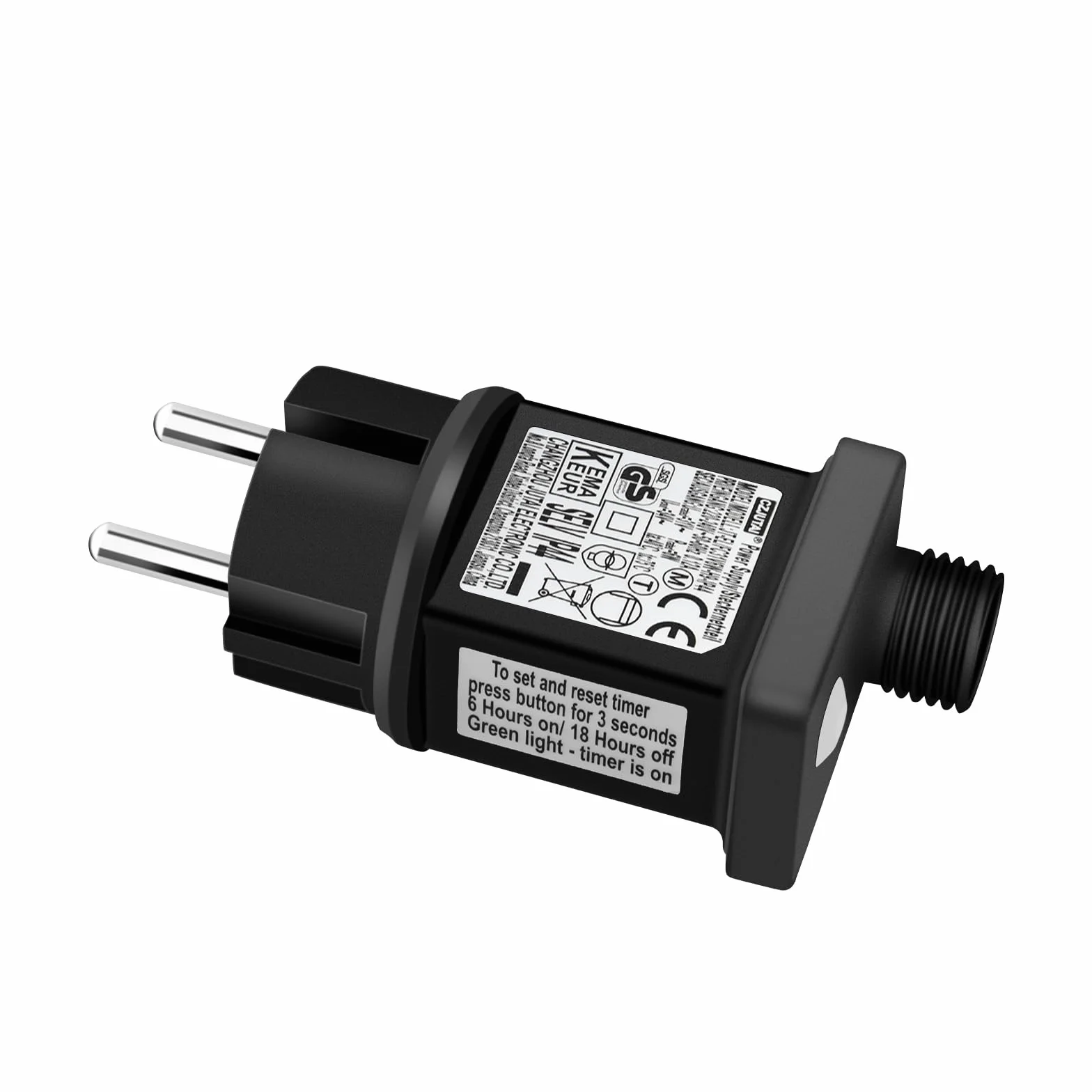 Dalugo Zasilacz sieciowy LED 31 V 6 W, łańcuch świetlny z timerem 6 h, 8 trybów i funkcją pamięci, wodoszczelność IP44, łańcuch świetlny LED, wtyczka do oświetlenia bożonarodzeniowego i sopli lodu