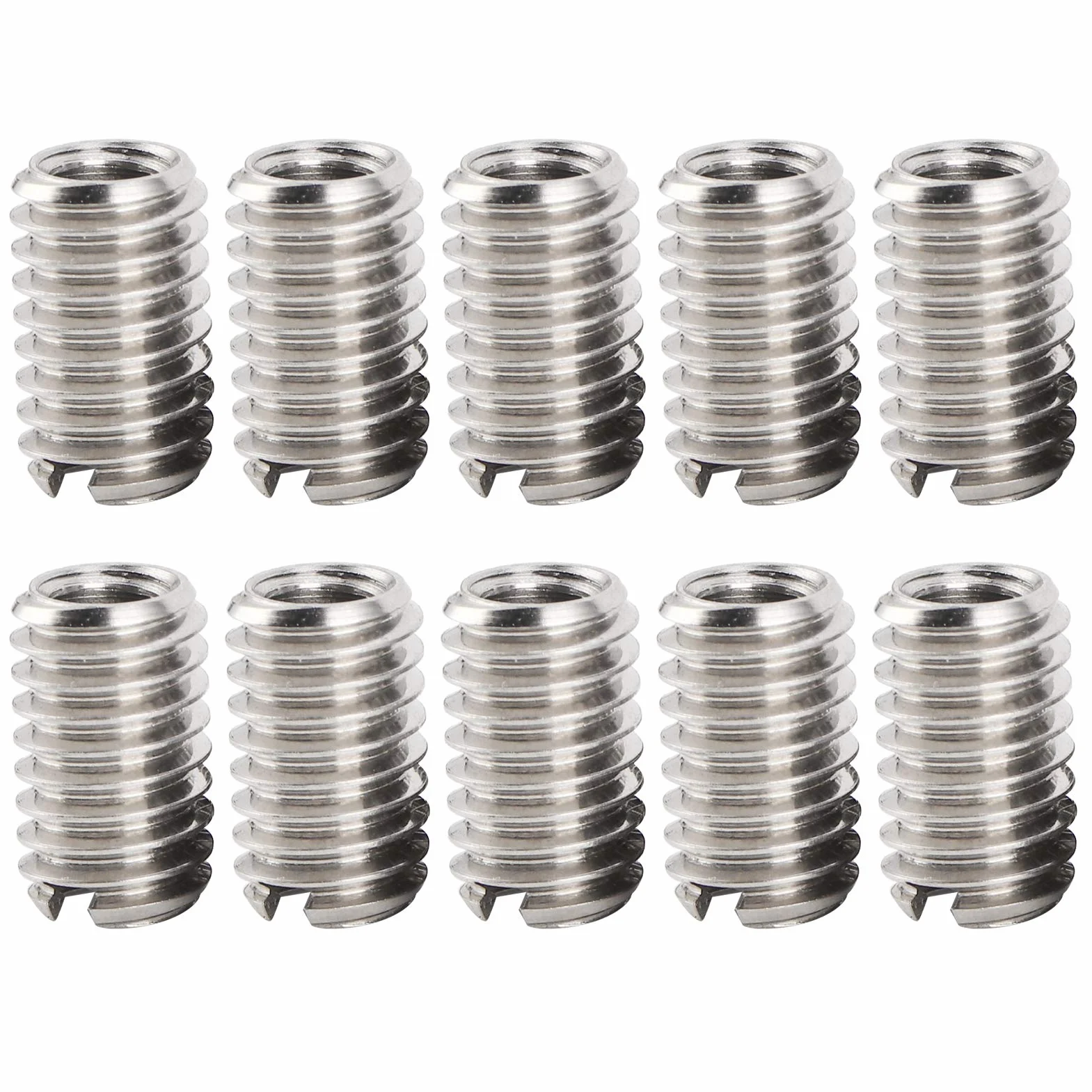Wkładka do Naprawy Gwintów, 10 szt. M4 X 0.7mm Gwint żeński M6 X 1mm Gwint Męski Wkładki Gwintowane Nakrętka Redukcyjna ze Stali Nierdzewnej, Wkładki z Gwintem Zewnętrznym
