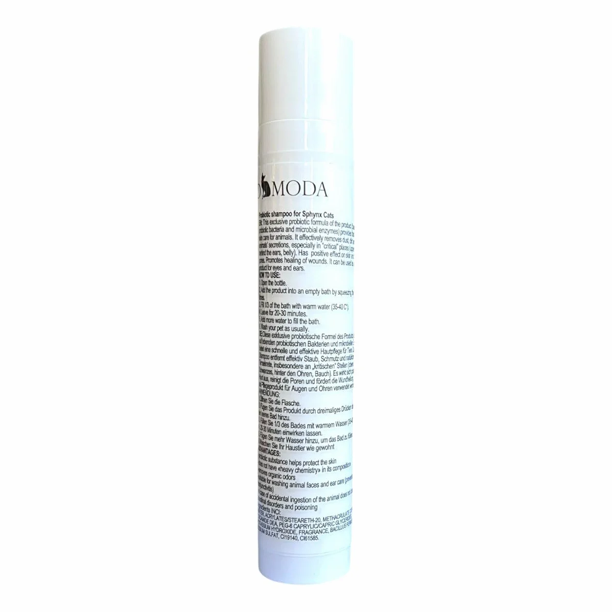 Probiotyczny Szampon dla Kotów Sphynx — Łagodna formuła bez SLS dla wrażliwej skóry, kociąt i kotów nagich, neutralne pH, 50 ml