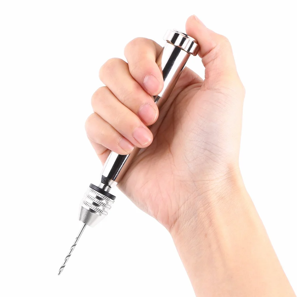 Yosoo Health Gear Mini wiertło ręczne, srebrne 0,3 mm – 3,6 mm wiertło z 25 sztukami wierteł HSS do rzemiosła artystycznego wiszące ozdoby lub produkcji pamiątek