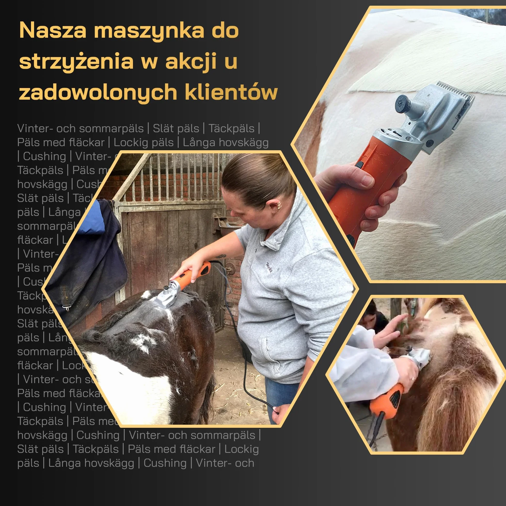 Maszynka do strzyżenia koni - Z wymiennymi ostrzami – Cicha i niskowibracyjna – Komfort dla konia – Odpowiednia do wszystkich typów sierści i obszarów ciała