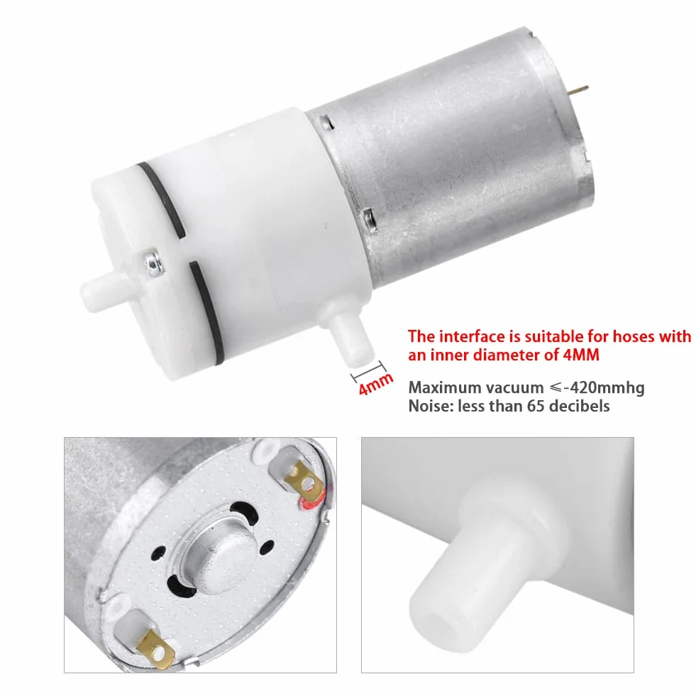 Mini pompa powietrza DC 12 V ultra cichy mikrosilnik pompy próżniowej elektryczny silnik pompujący powietrze do akwarium obieg tlenu