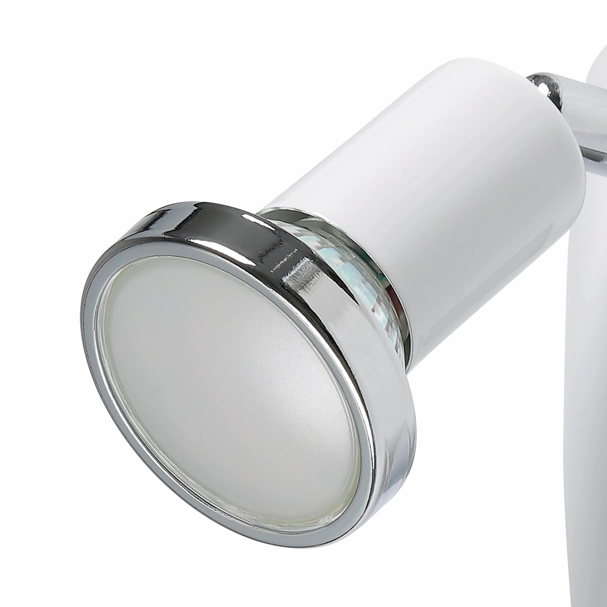 EGLO Gniazdo punktowe Mini, 1-punktowa lampa wtykowa, lampa wtykowa ze stali, kolor: biały, chrom, oprawka: GU10, w zestawie przełącznik