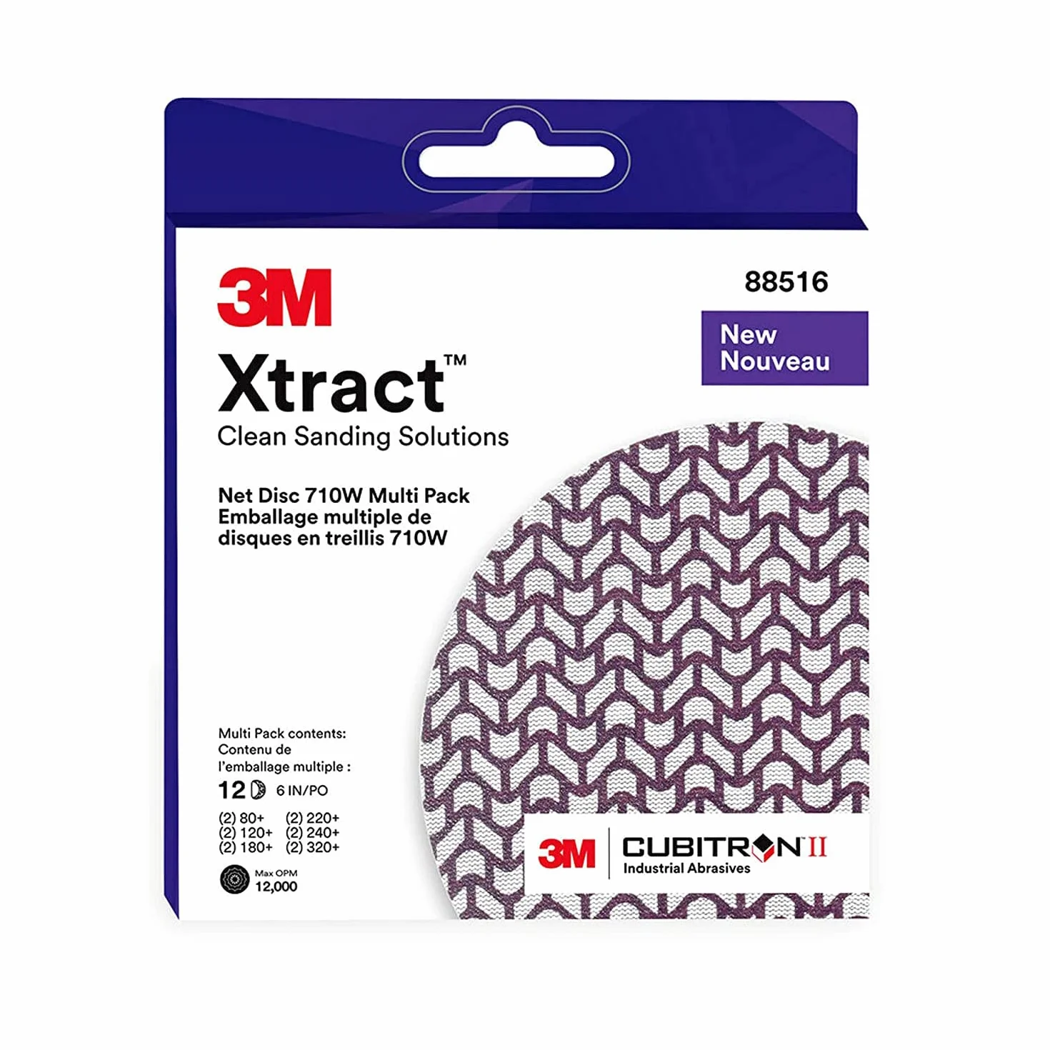 3M Xtract Cubitron II tarcza siatkowa 125 mm 710 W 80+ 120+ 180+ 220+ 240+ 320+ wielopak 12 szt.