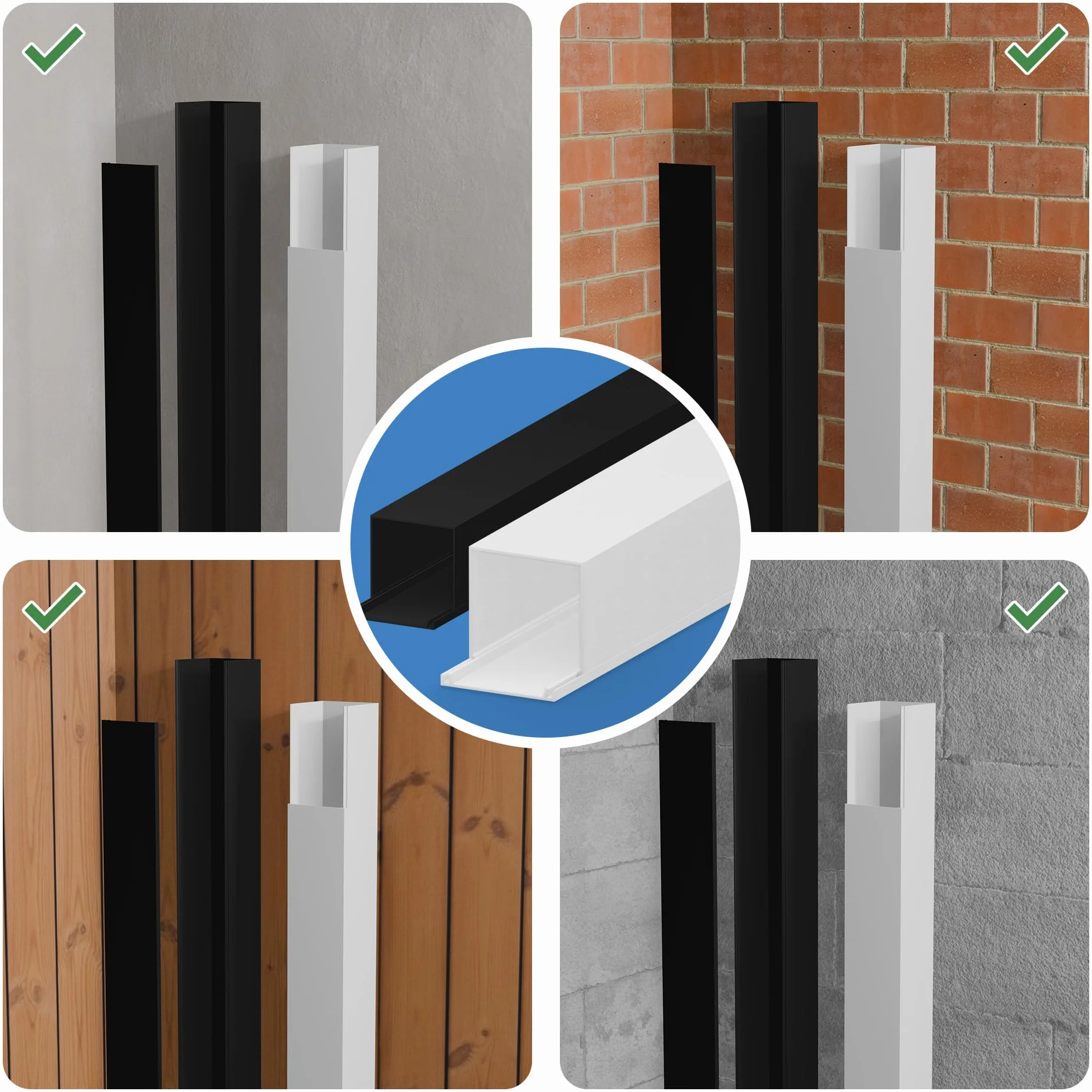 EDO Kanał Kablowy PVC 25x25 mm Ciemny Antracyt 2 m - Listwa Maskująca z Pokrywą Zatrzaskową - Korytko Kablowe Natynkowe - Osłona Przewodów na Ścianę do Domu, Biura, TV, RTV, Komputera