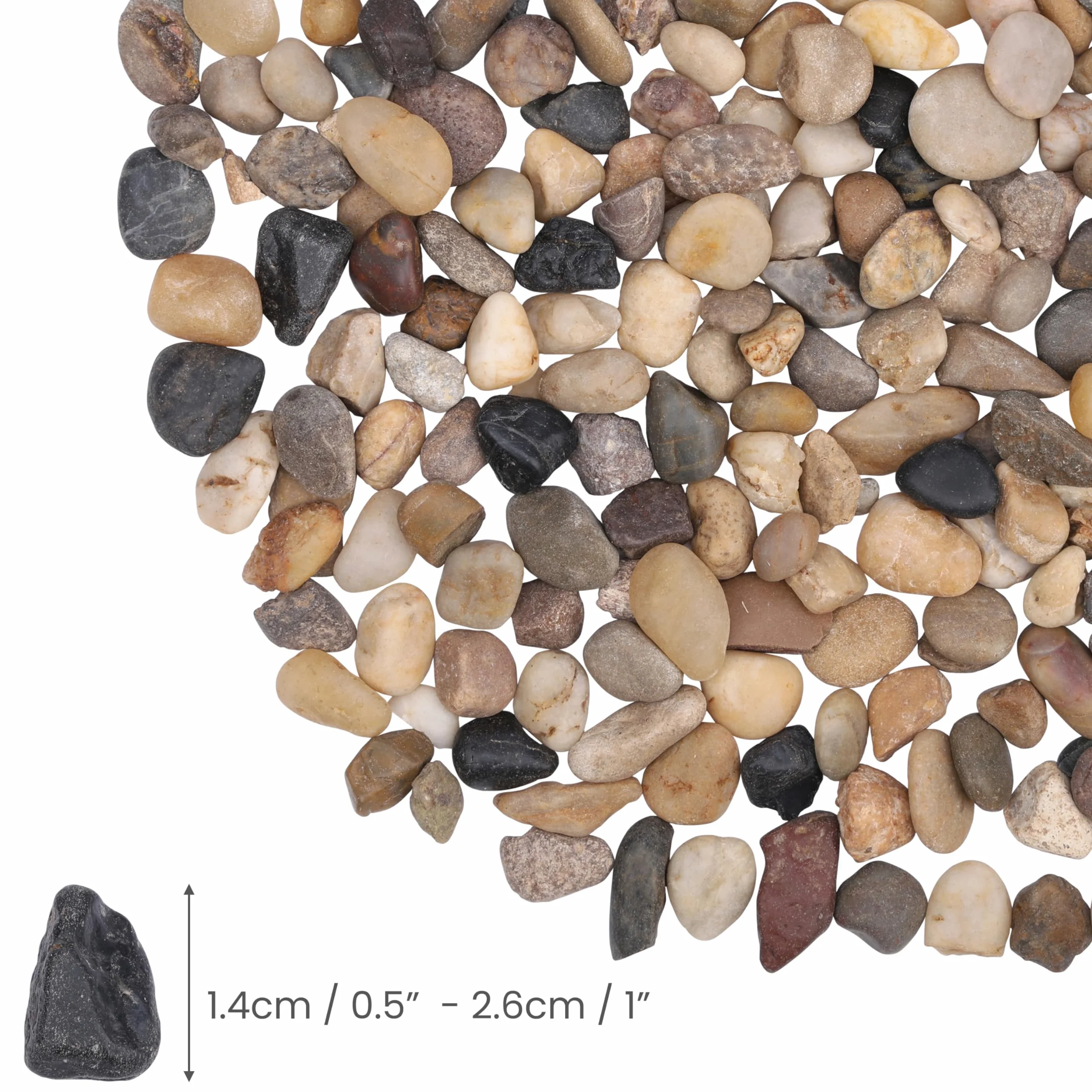 Belle Vous Naturalny dekoracyjny żwir (torba 3,6 kg) Zestaw mini kamyków dekoracyjnych do wazonu 1,4-2,6 cm - dekoracyjne kamienie rzeczne do roślin, ogrodu, akwarium, wewnątrz i na zewnątrz
