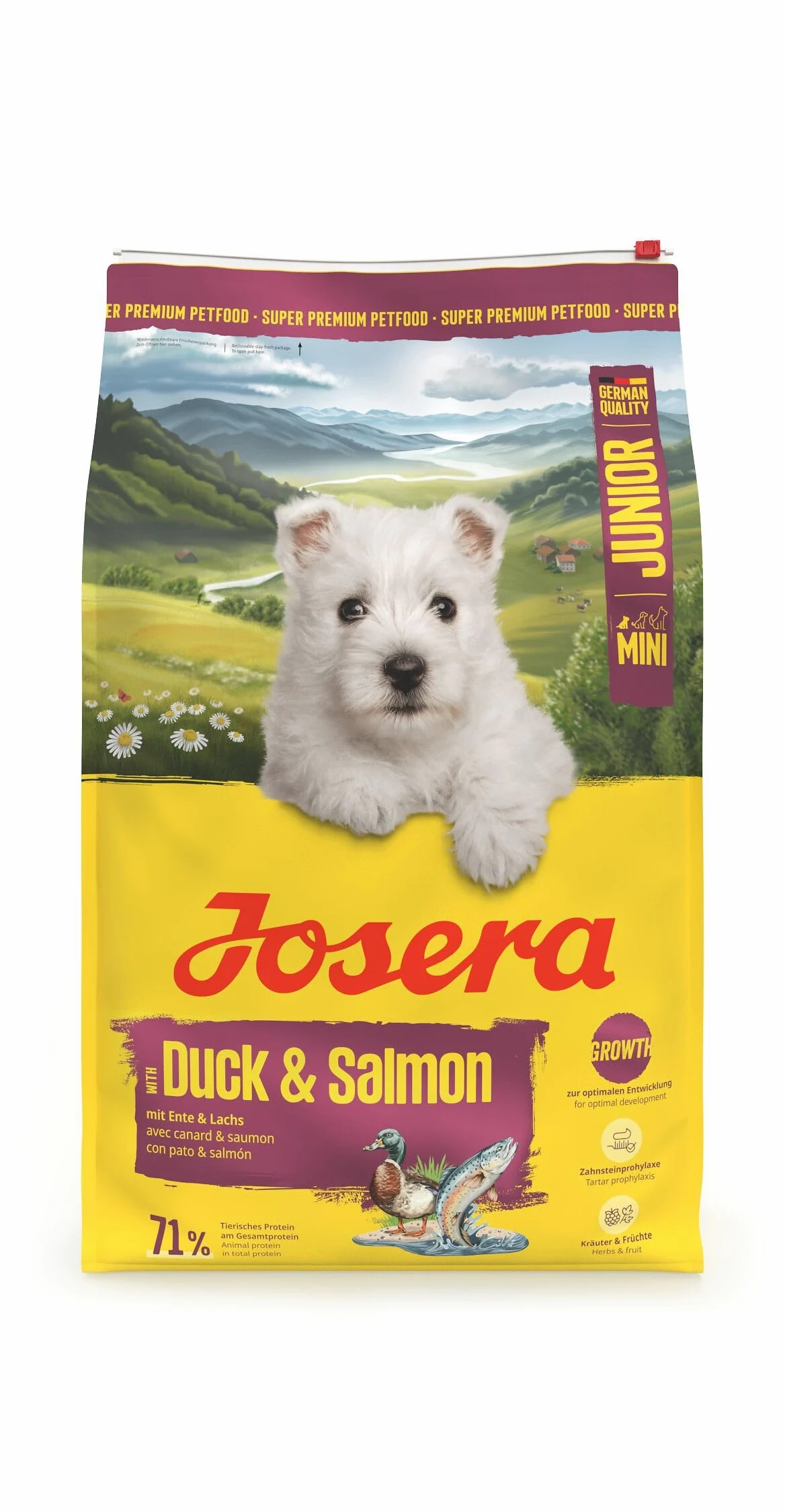 JOSERA Mini Junior kaczka i łosoś sucha karma dla szczeniaków 10 kg bezglutenowa