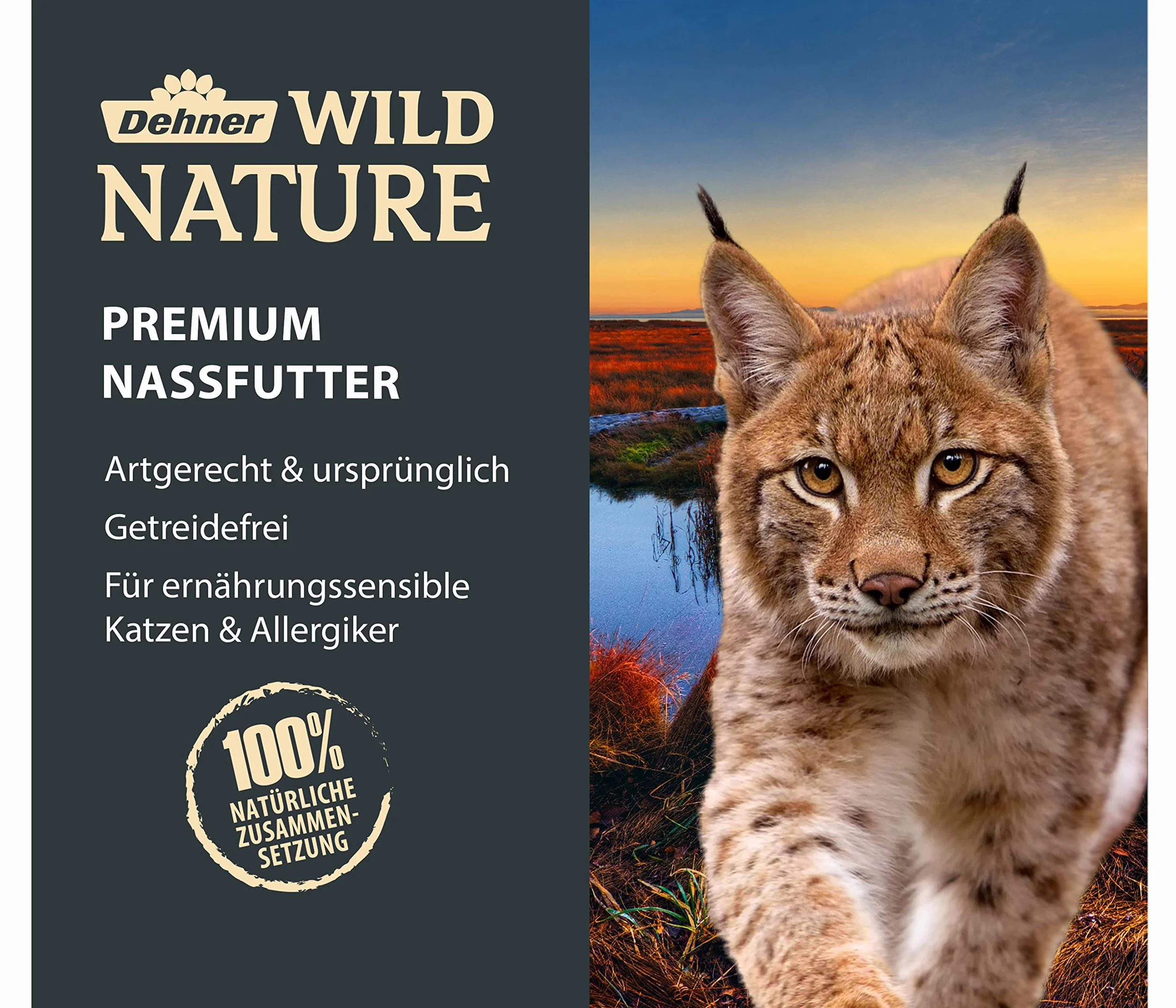 Dehner Wild Nature Karma dla kotów Kotek, Wzgórze, Kurczak, 16 x 85 g (1,36 kg)