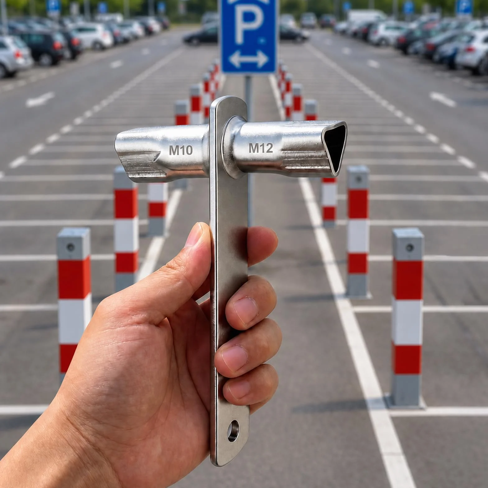 Klucz trójkątny M10/M12 17/19 mm DIN 22417 ocynkowany do słupków parkingowych