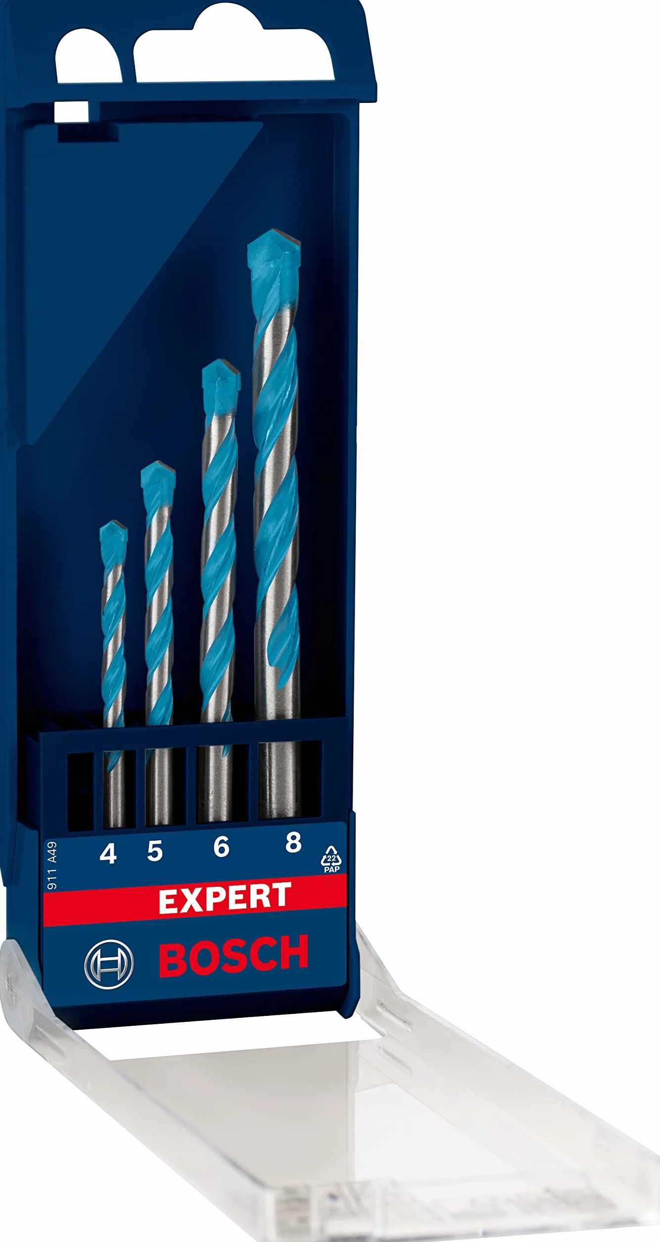 Bosch 4x Zestawy wierteł wielozadaniowych EXPERT CYL-9 MultiConstruction (do Beton, Miękkie płytki, Ø 4-8 mm, Professional Akcesoria Wiertarki/wkrętarki udarowe, Wiertarki/Wkrętarki)