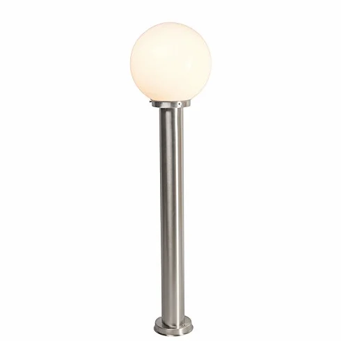 Qazqa - Nowoczesna lampa zewnętrzna słup stal nierdzewna 100 cm - Sfera - E27 | 1 światło - Stal nierdzewna - Odpowiednie dla Oświetlenie zewnętrzne